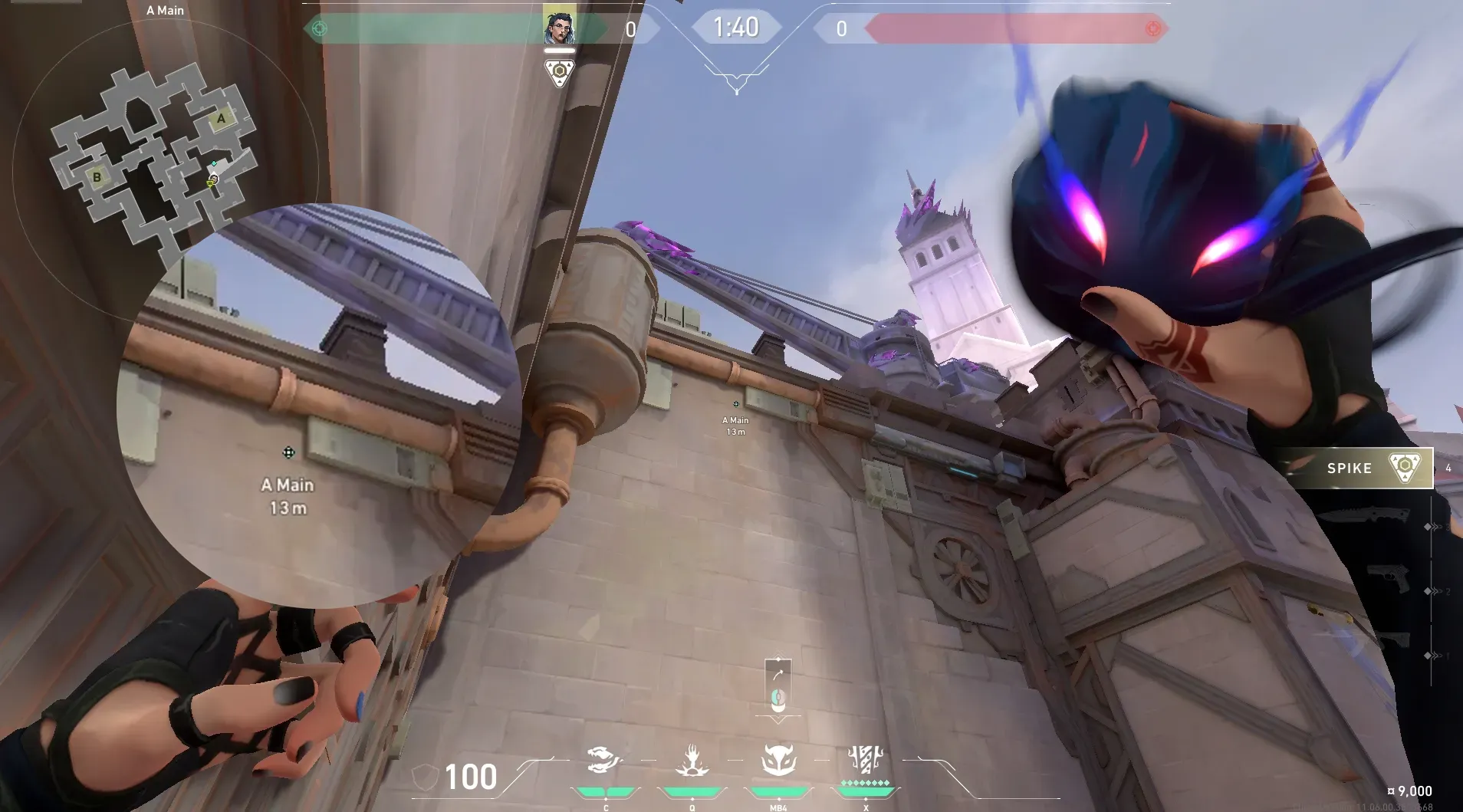 Fade Haunt on Corrode Attack Site A — step 3 of 5: Aim — line up the shot