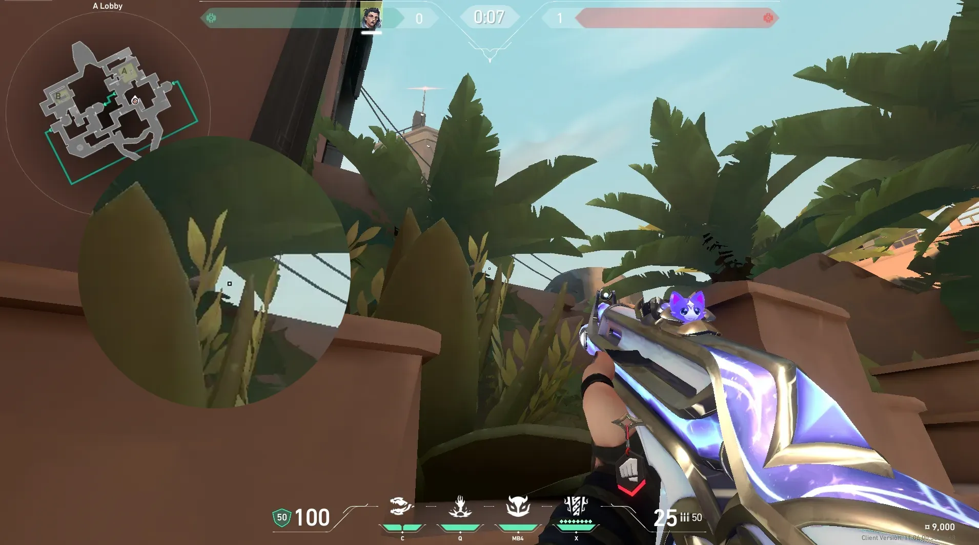 Fade Haunt on Bind Attack Site A — step 2 of 4: Aim — line up the shot