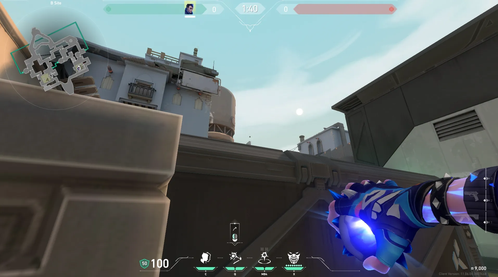 Yoru Blindside on Bind Defense Site B — step 2 of 5: Aim — line up the shot