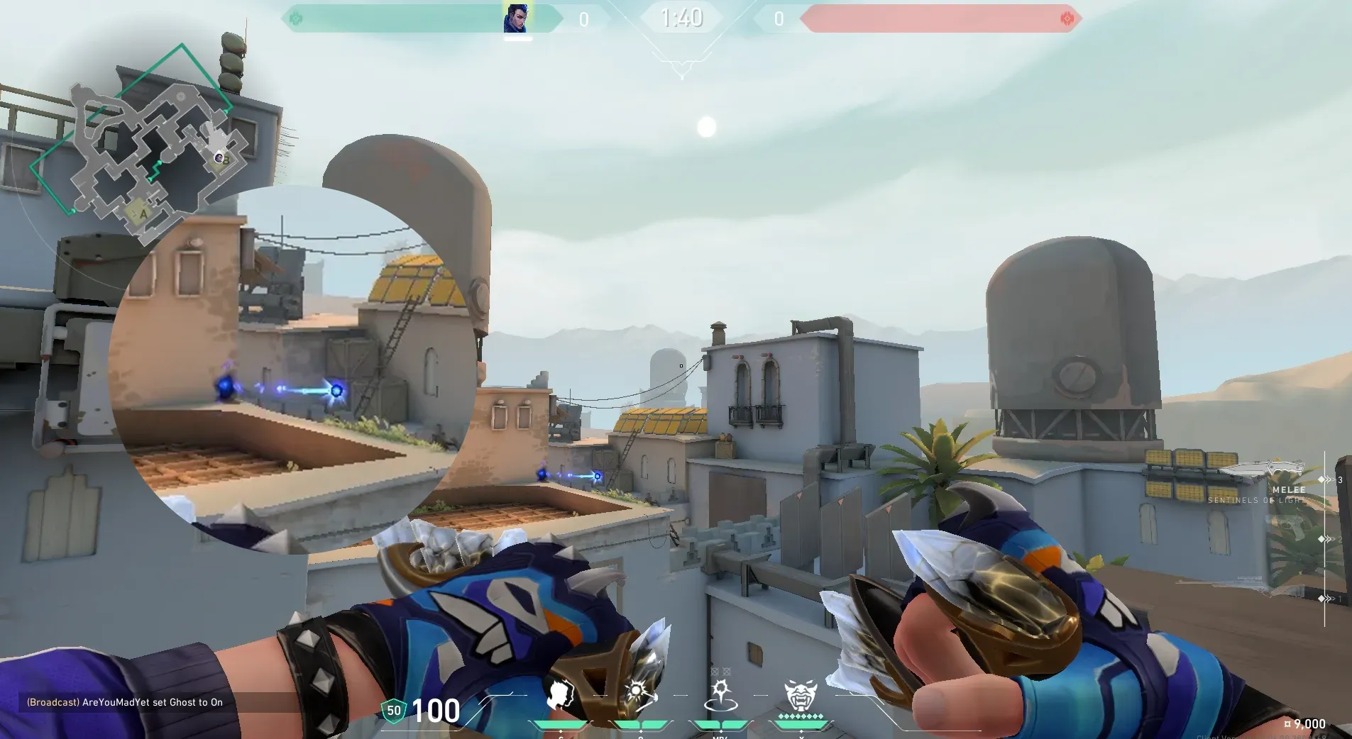 Yoru Blindside on Bind Defense Site B — step 4 of 5: Aim — line up the shot