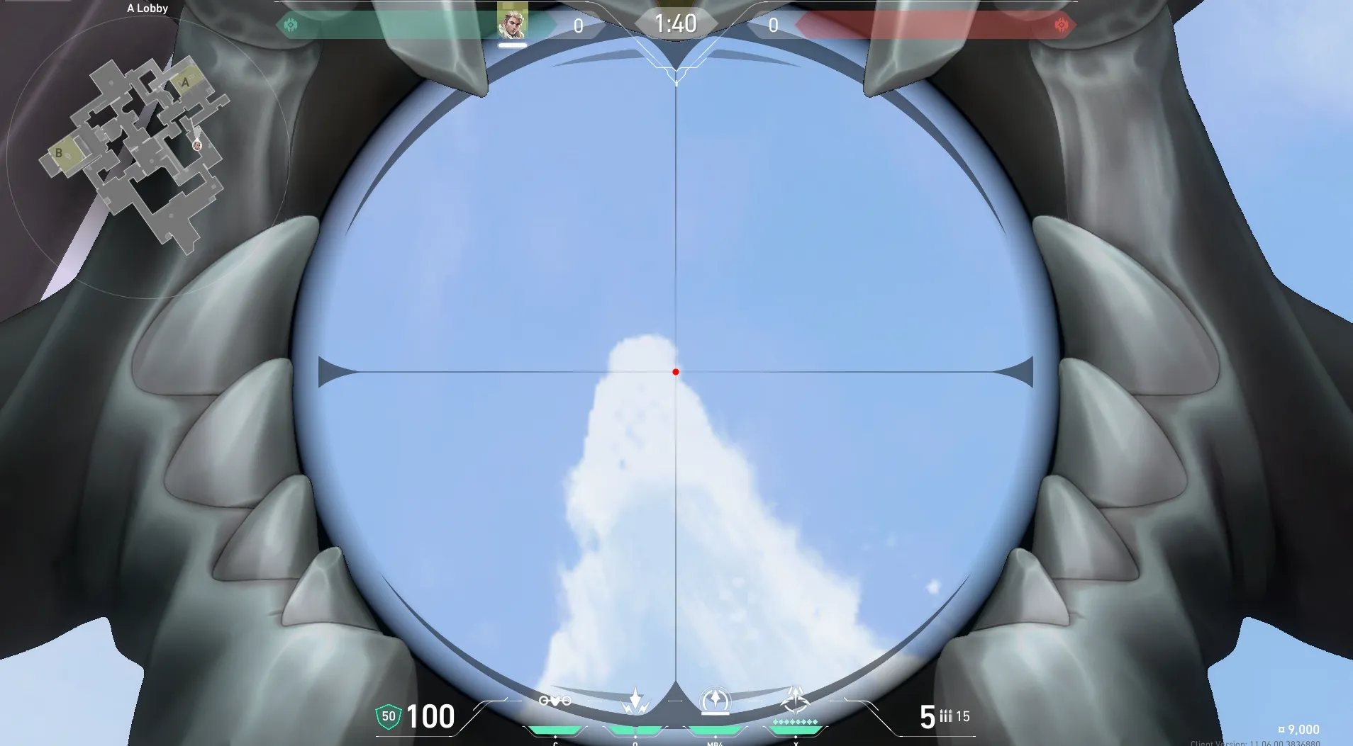 Sova Shock Bolt on Ascent Attack Site A — step 4 of 7: Aim — line up the shot