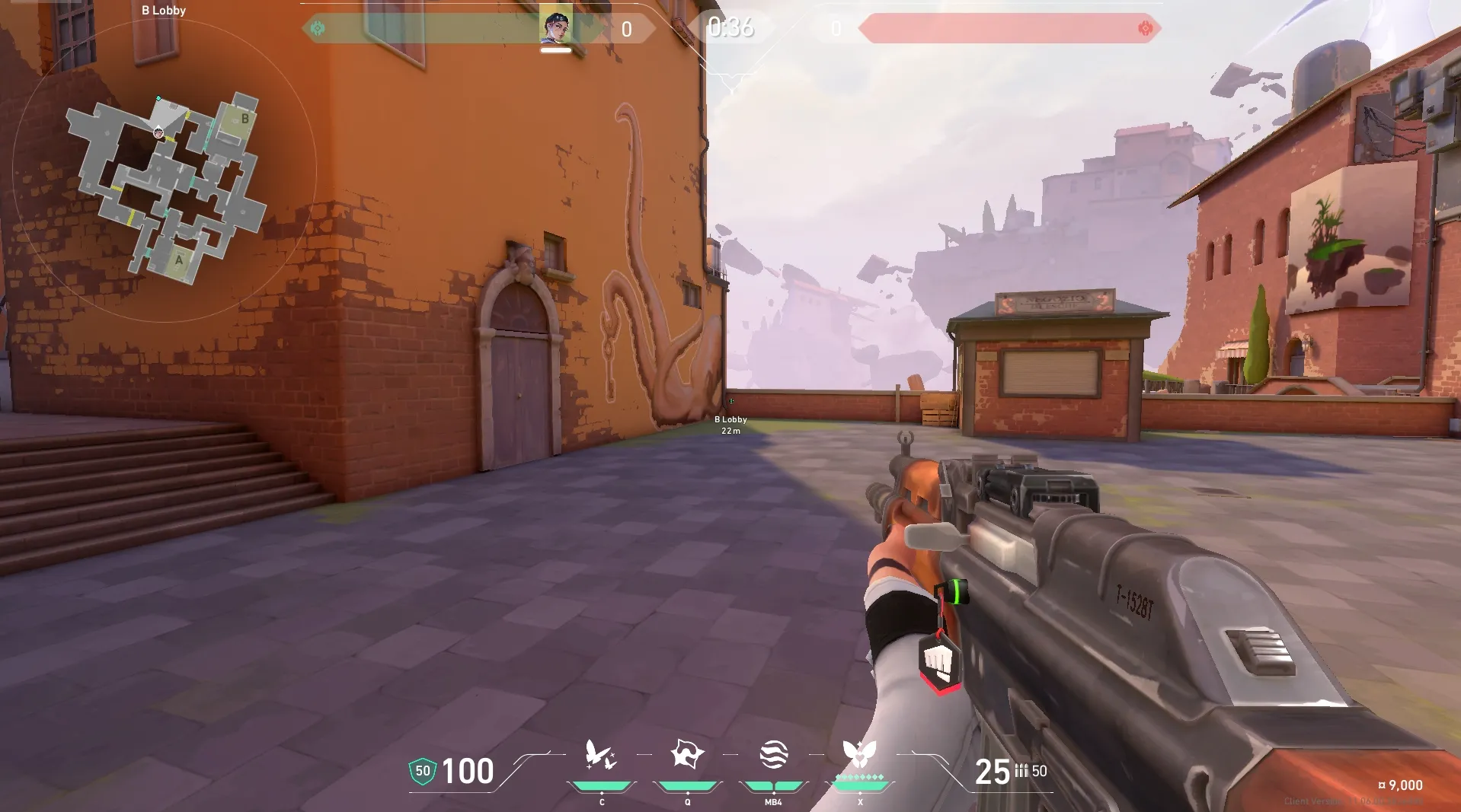 B Lobby to Defender Spawn — Clove lineup on Ascent