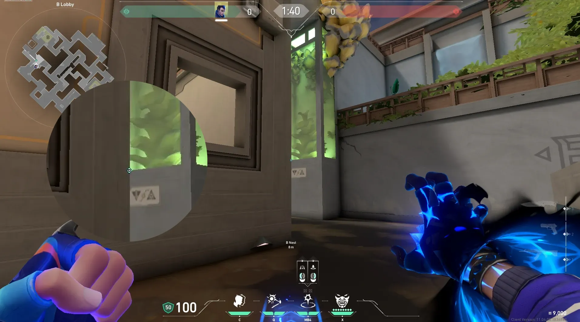 Yoru Gatecrash on Abyss Attack Site B — step 2 of 3: Aim — line up the shot