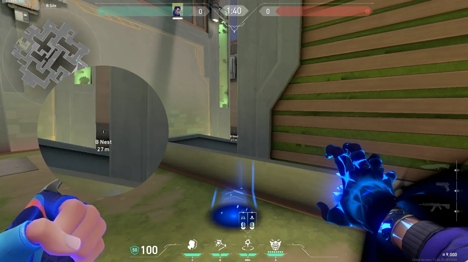 Yoru Gatecrash on Abyss Defense Site B — step 2 of 3: Aim — line up the shot