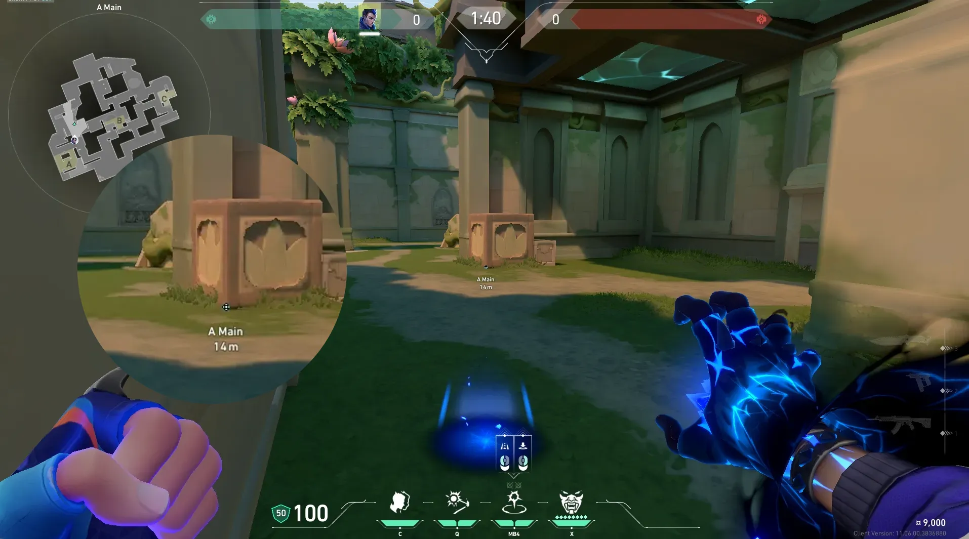 Yoru Gatecrash on Lotus Attack Mid — step 2 of 3: Aim — line up the shot