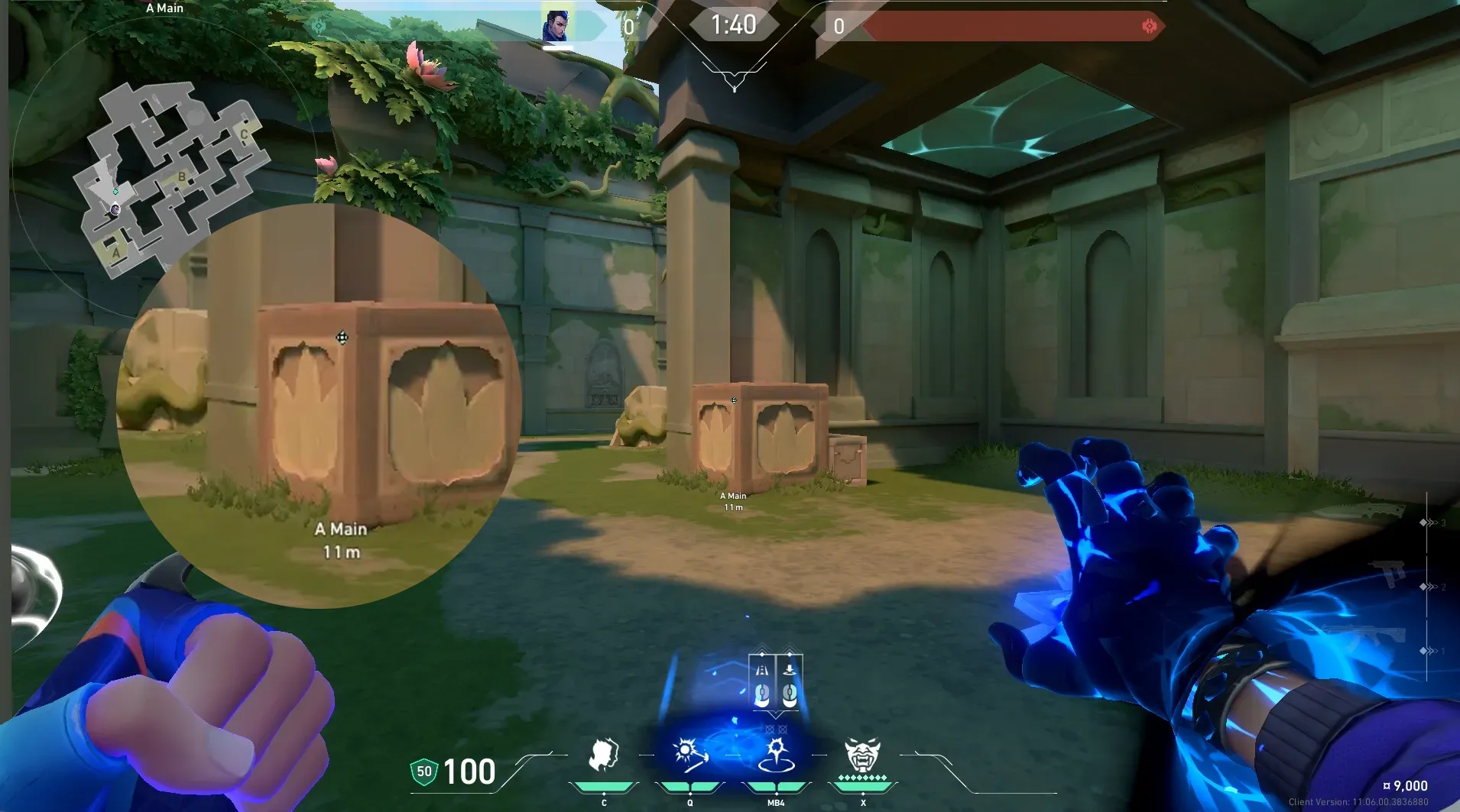 Yoru Gatecrash on Lotus Attack Site C — step 2 of 3: Aim — line up the shot