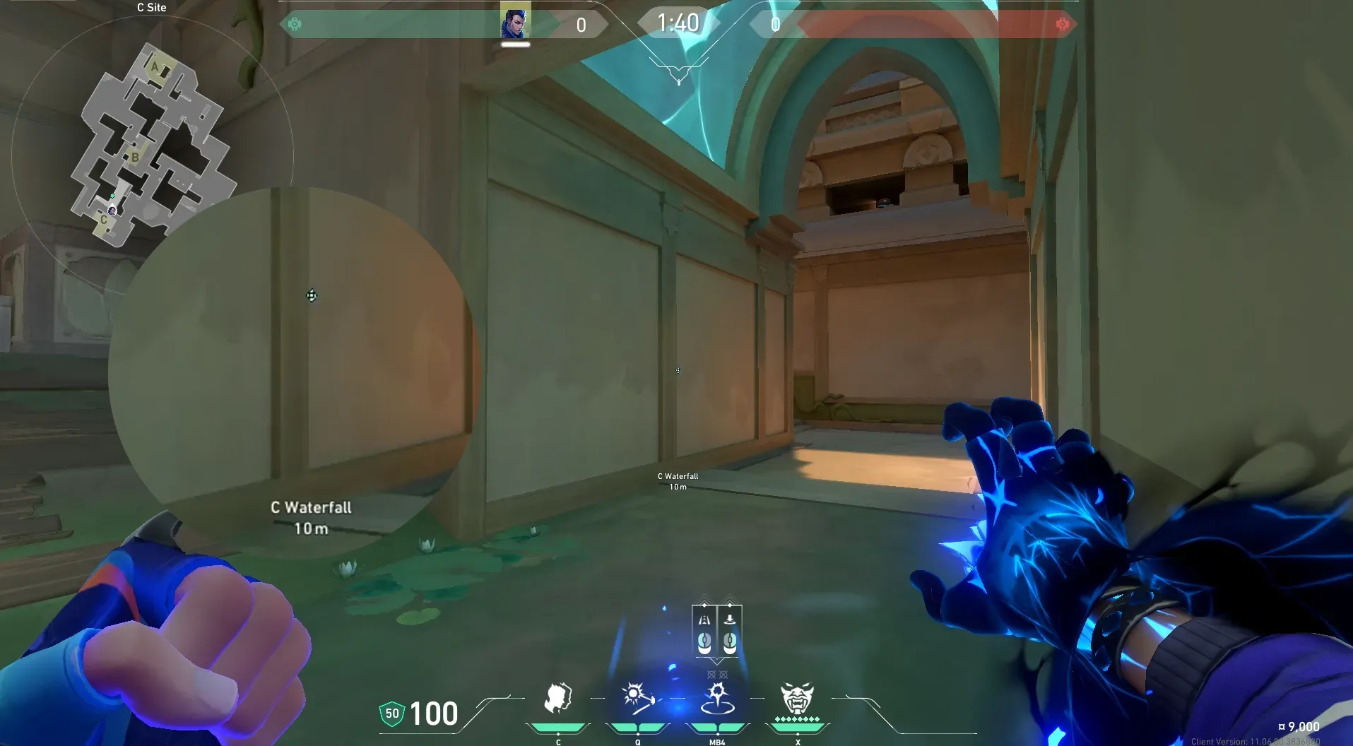 Yoru Gatecrash on Lotus Defense Mid — step 2 of 3: Aim — line up the shot