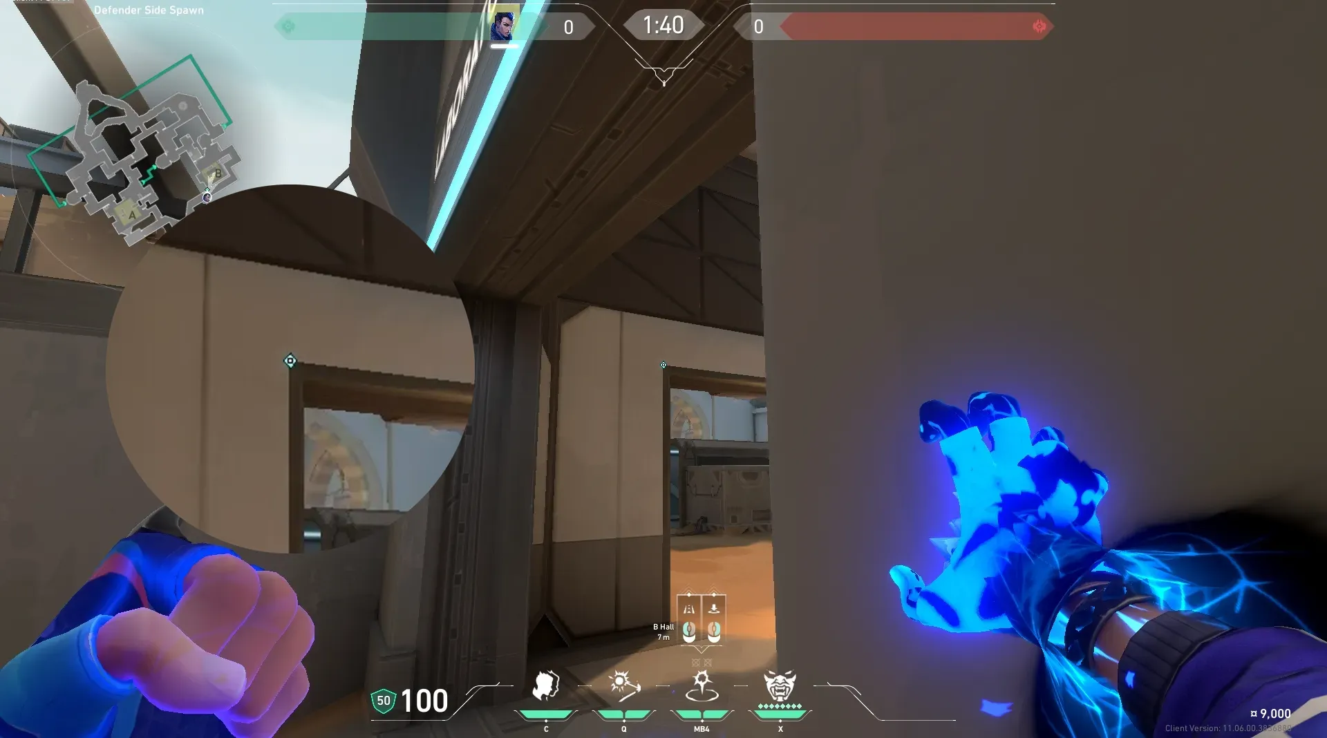Yoru Gatecrash on Bind Defense Site B — step 2 of 3: Aim — line up the shot