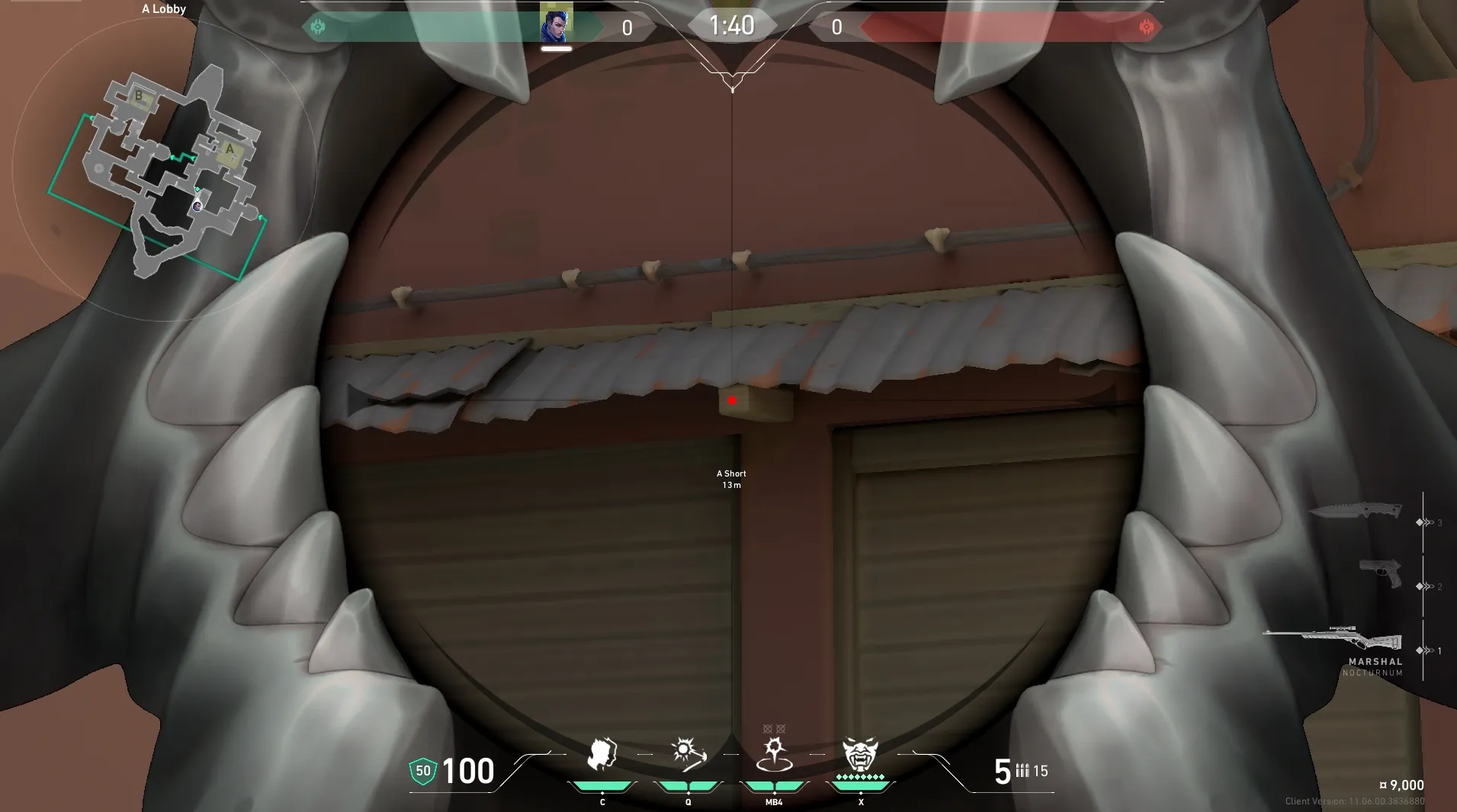 Yoru Gatecrash on Bind Attack Site A — step 3 of 4: Aim — line up the shot