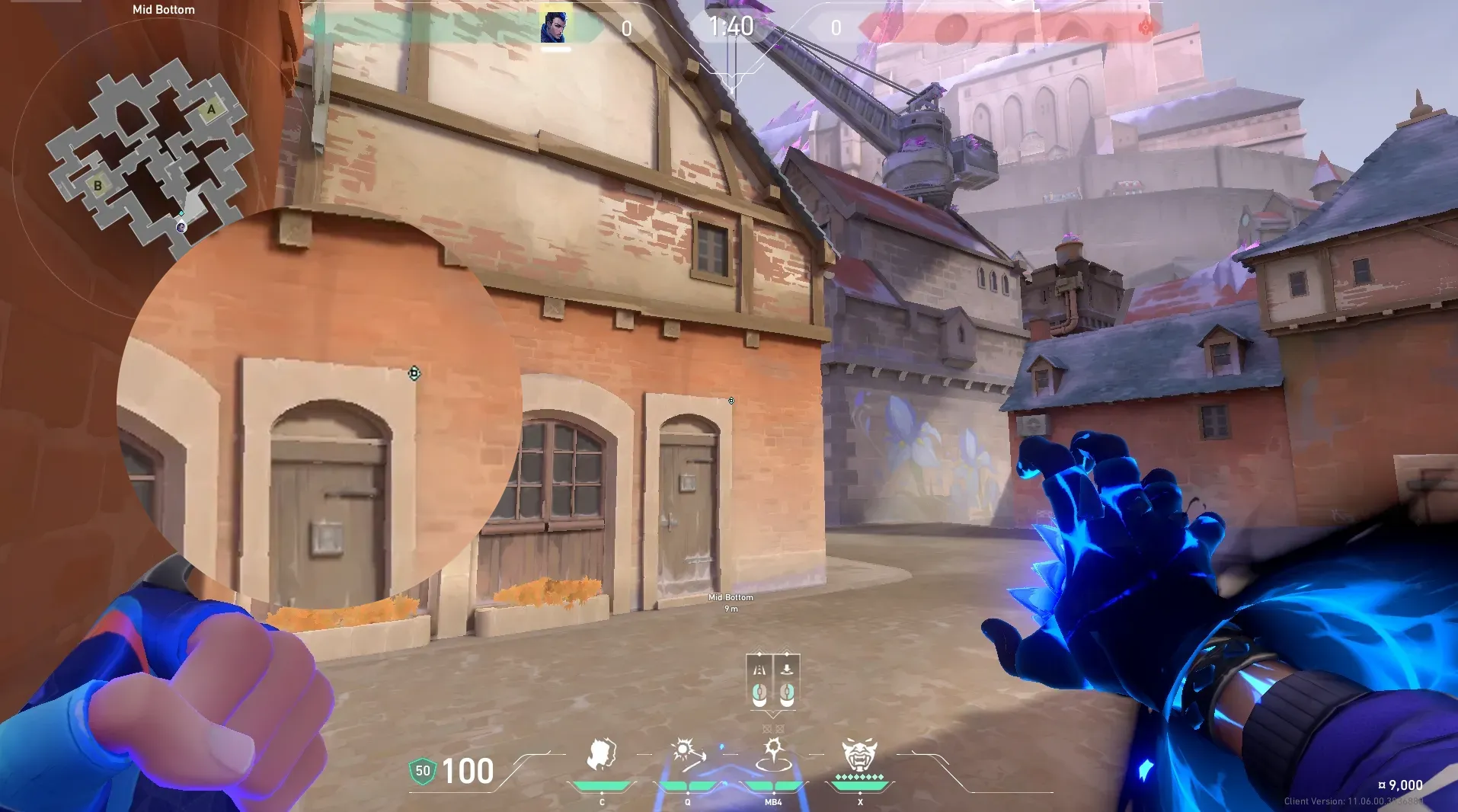Yoru Gatecrash on Corrode Attack Site A — step 2 of 3: Aim — line up the shot