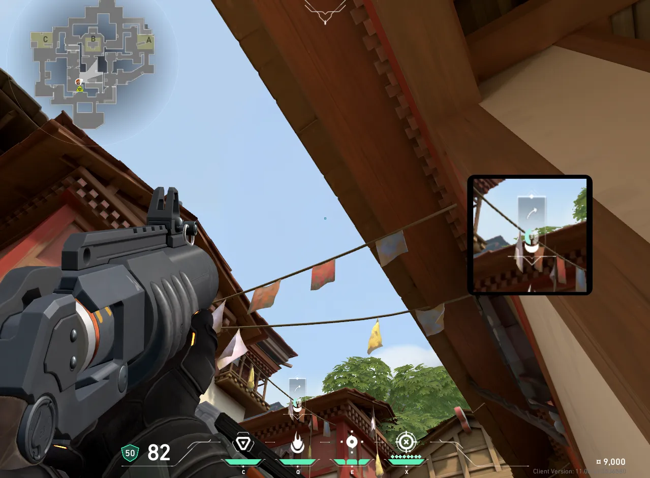 Brimstone Incendiary on Haven Attack Site A — step 2 of 3: Aim — line up the shot