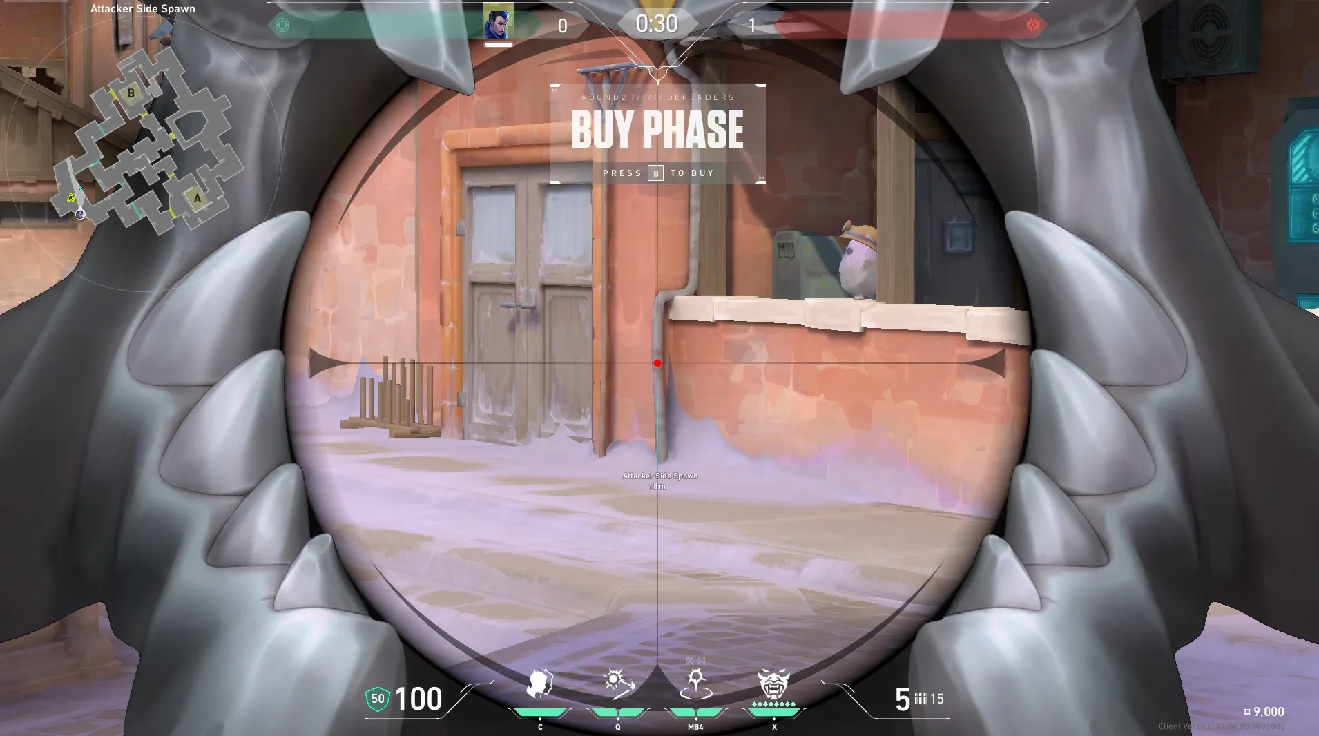 Yoru Gatecrash on Corrode Attack Site B — step 3 of 4: Aim — line up the shot