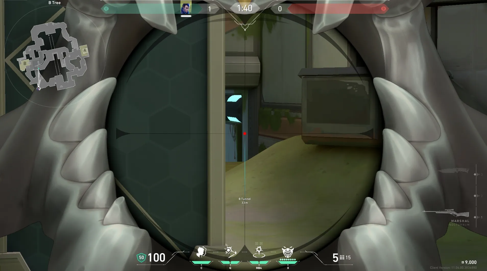 Yoru Gatecrash on Fracture Attack Site B — step 3 of 4: Aim — line up the shot