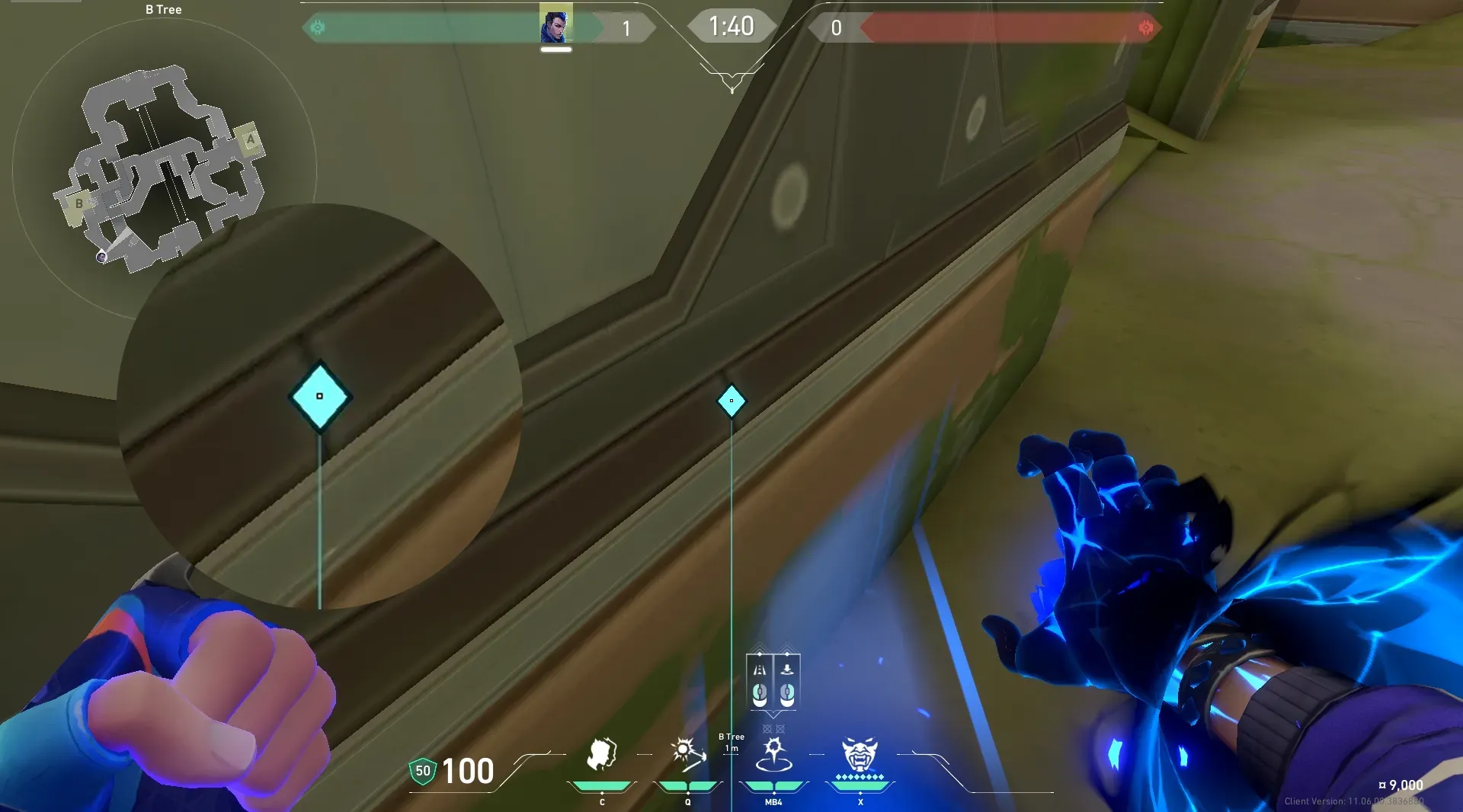 Yoru Gatecrash on Fracture Attack Site B — step 2 of 3: Aim — line up the shot