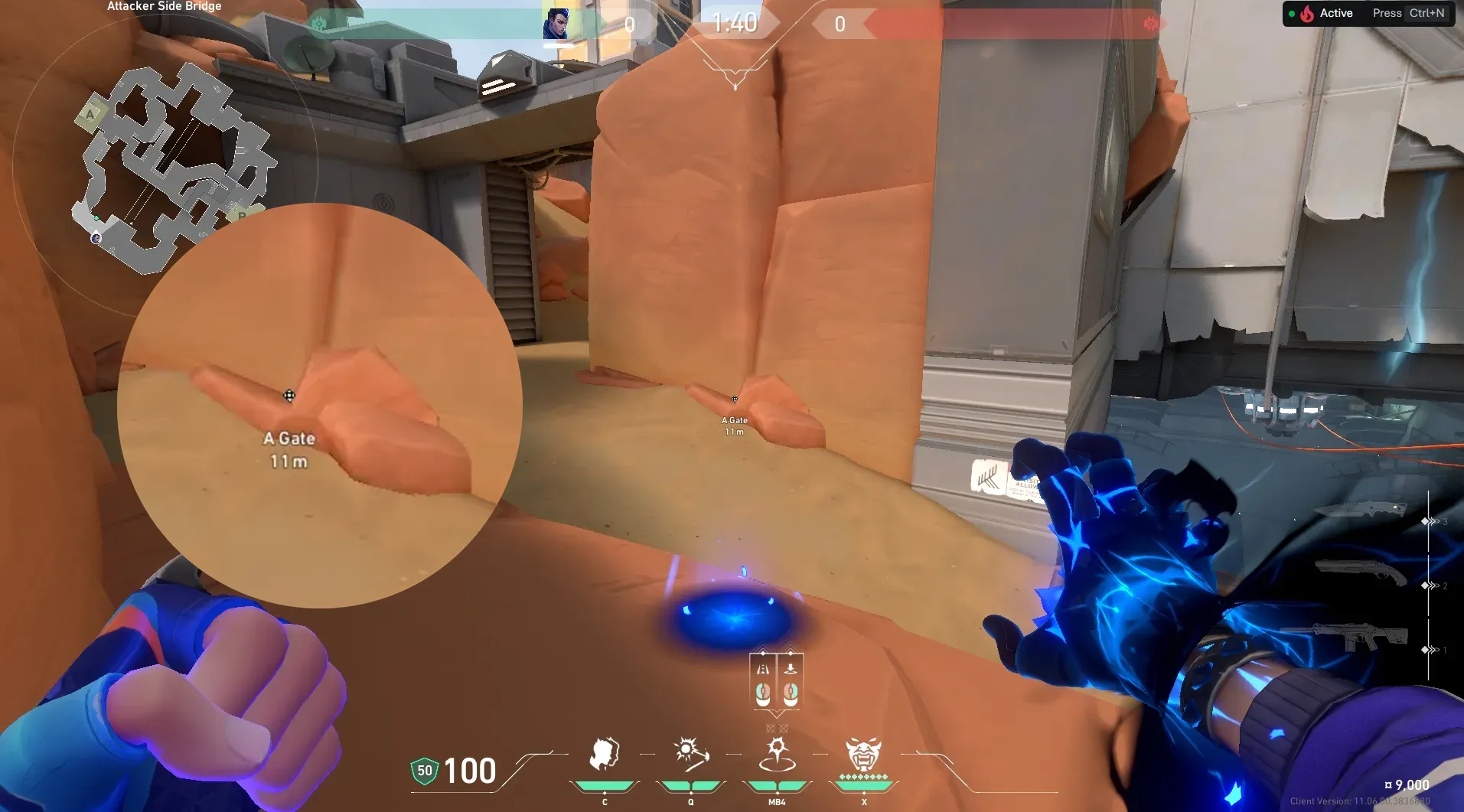 Yoru Gatecrash on Fracture Attack Site A — step 2 of 3: Aim — line up the shot
