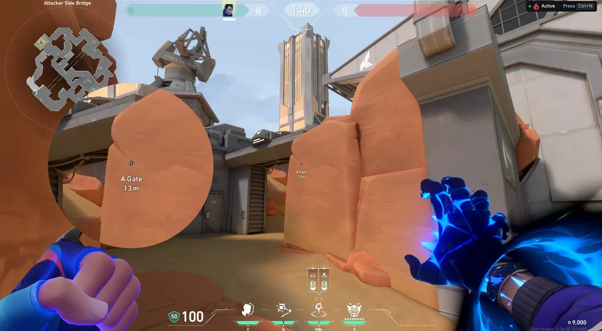 Yoru Gatecrash on Fracture Attack Site A — step 2 of 3: Aim — line up the shot