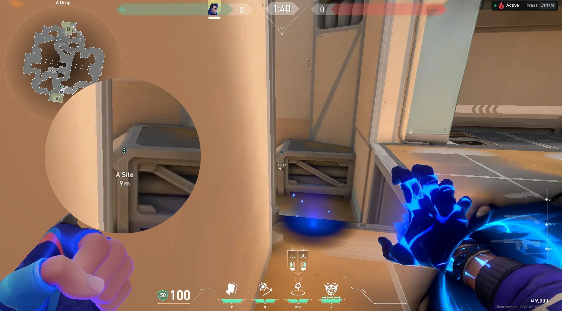 Yoru Gatecrash on Fracture Defense Mid — step 2 of 3: Aim — line up the shot