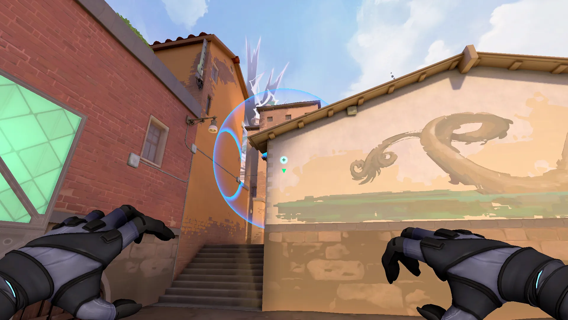One-way for Holding B Site Stairs — Omen lineup on Ascent