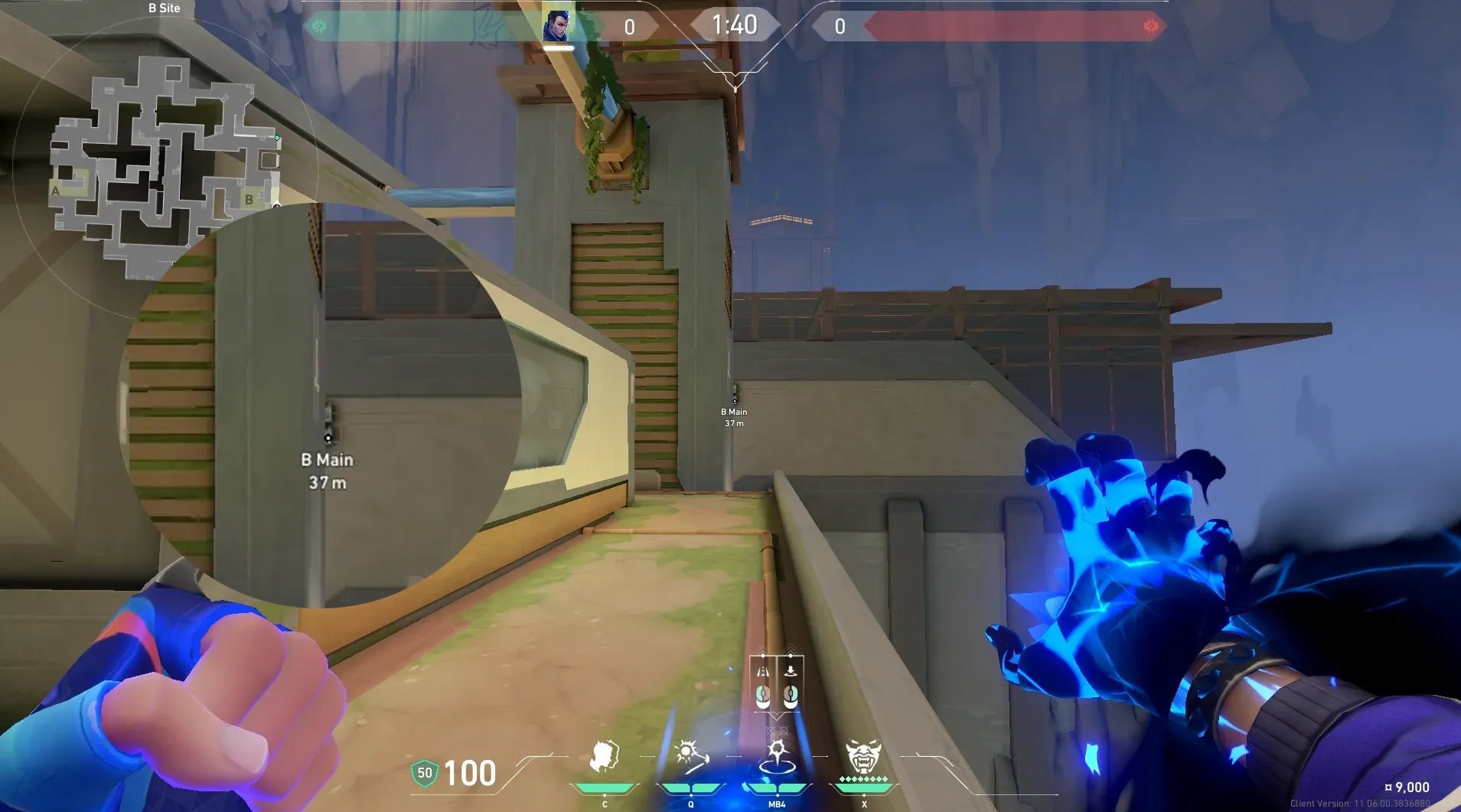 Yoru Gatecrash on Abyss Defense Site B — step 2 of 4: Aim — line up the shot