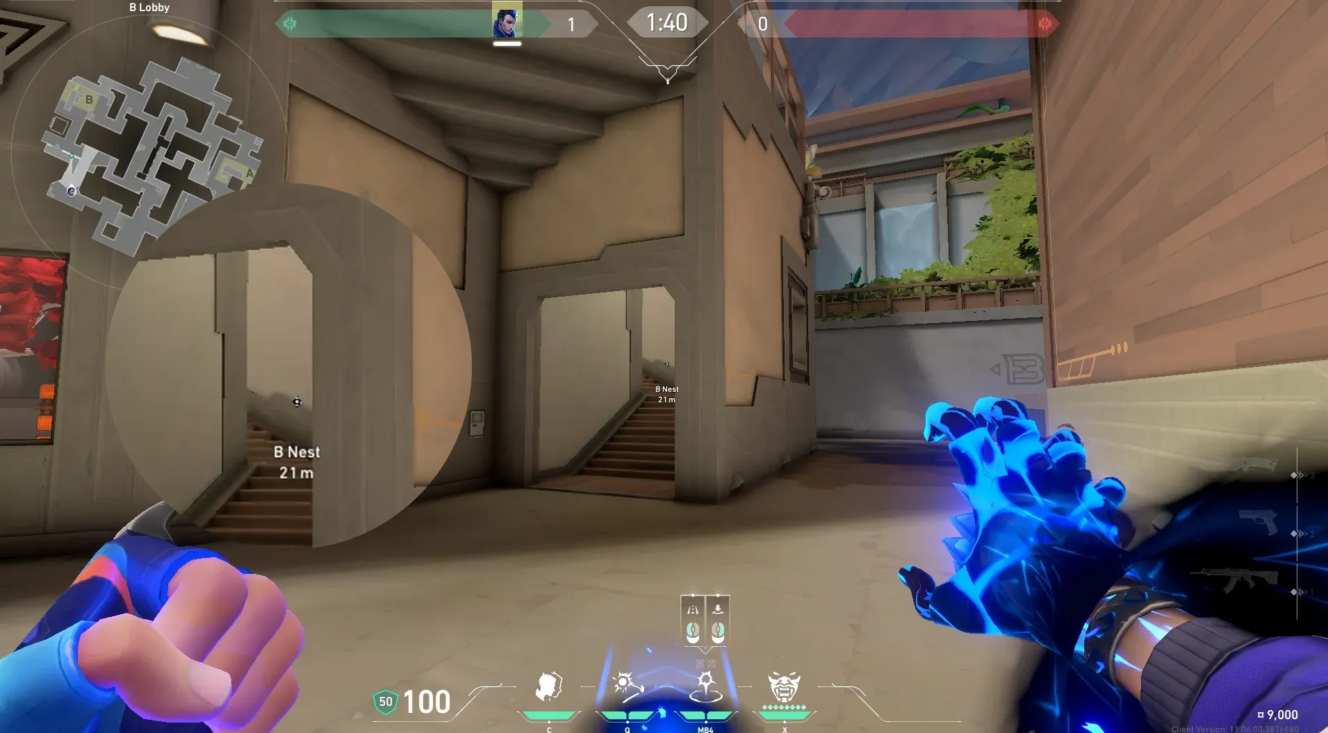 Yoru Gatecrash on Abyss Attack Site B — step 2 of 4: Aim — line up the shot