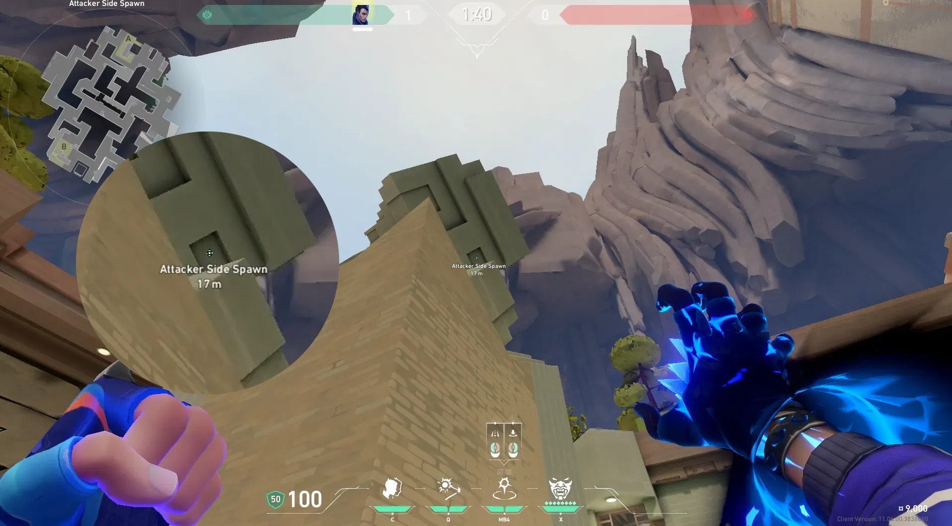 Yoru Gatecrash on Abyss Attack Site A — step 2 of 3: Aim — line up the shot