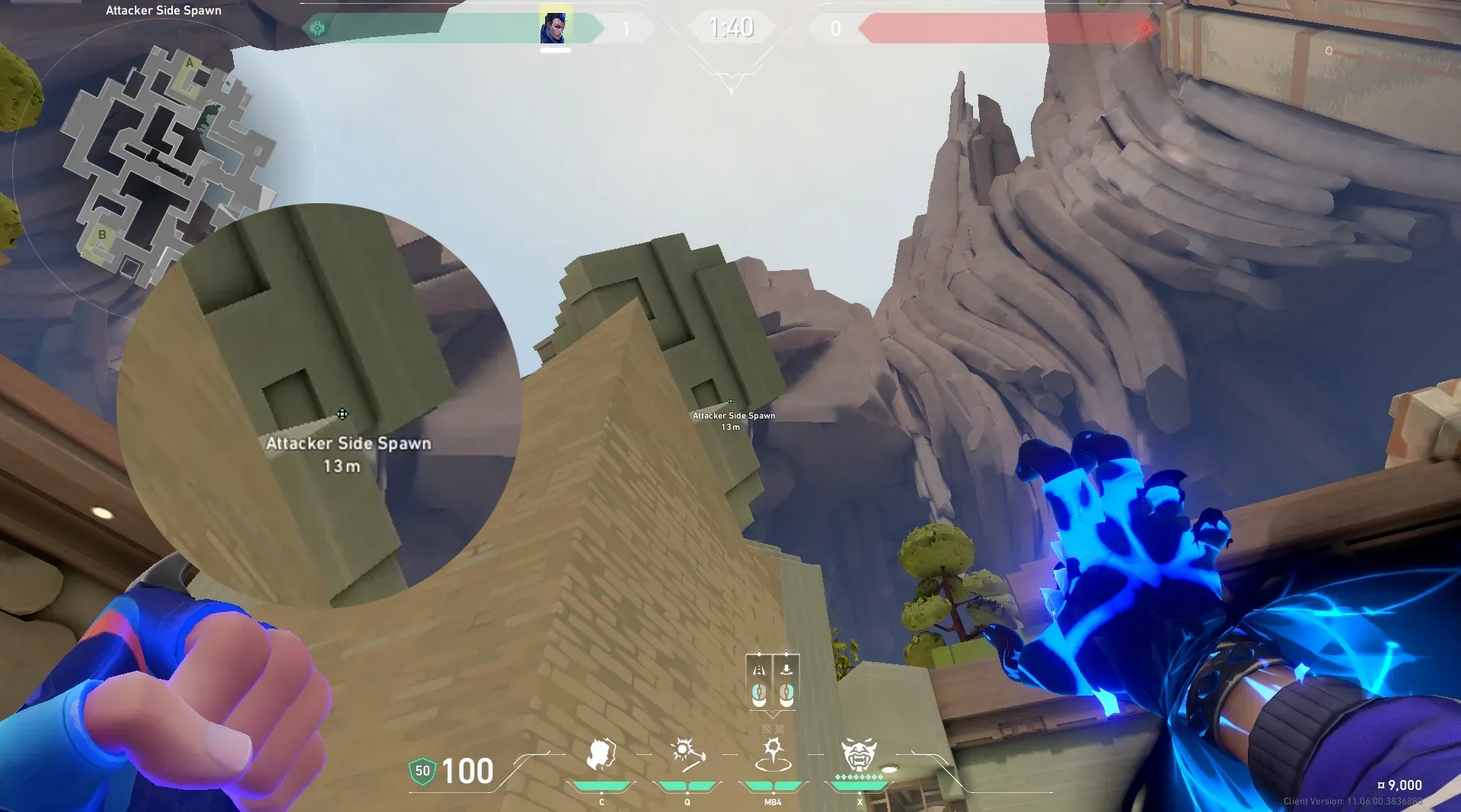 Yoru Gatecrash on Abyss Attack Site A — step 2 of 3: Aim — line up the shot