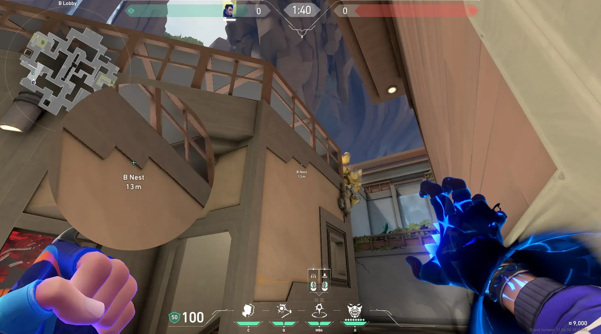Yoru Gatecrash on Abyss Attack Site B — step 2 of 3: Aim — line up the shot