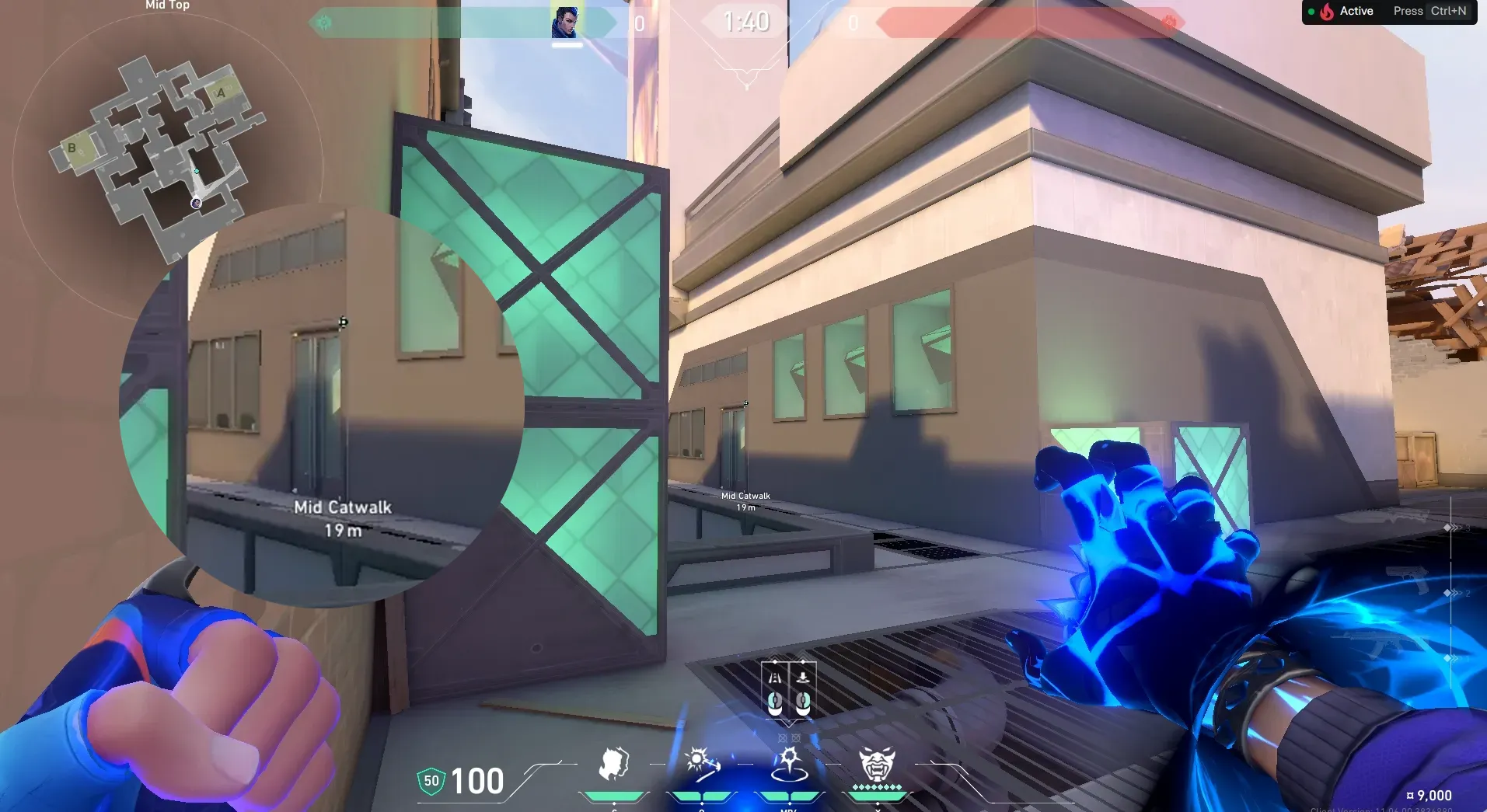 Yoru Gatecrash on Ascent Attack Site A — step 2 of 3: Aim — line up the shot