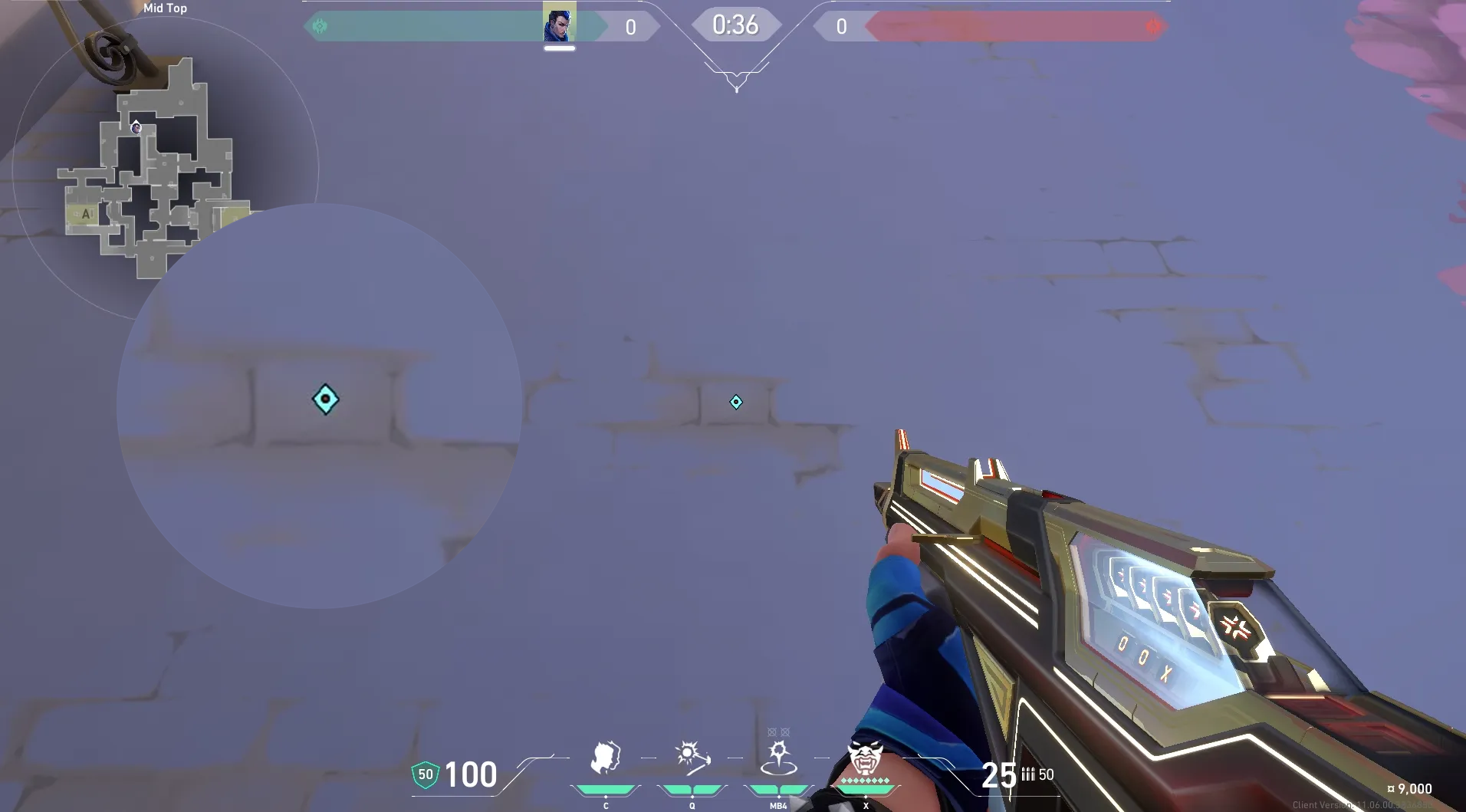 Yoru Gatecrash on Ascent Attack Mid — step 2 of 4: Aim — line up the shot
