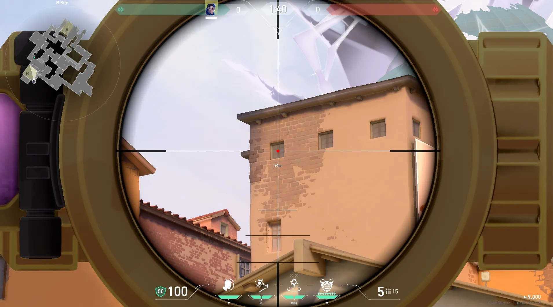 Yoru Gatecrash on Ascent Defense Site A — step 3 of 4: Aim — line up the shot