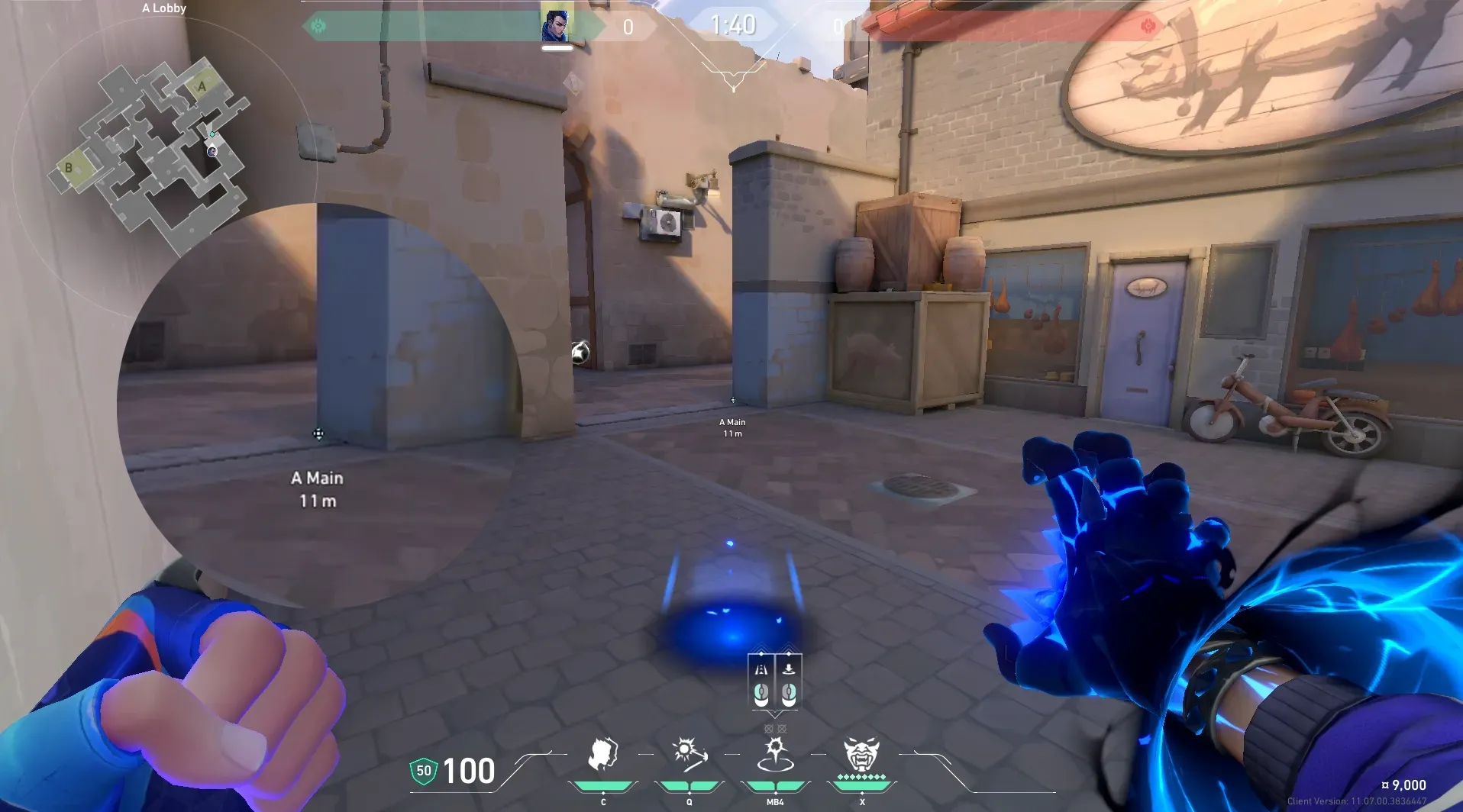 Yoru Gatecrash on Ascent Attack Site A — step 2 of 3: Aim — line up the shot