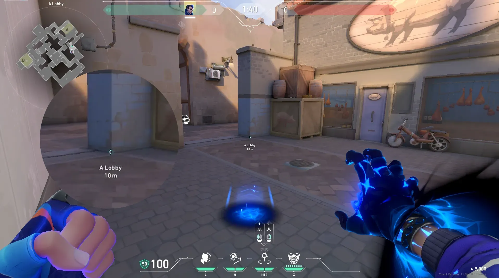 Yoru Gatecrash on Ascent Attack Site A — step 2 of 3: Aim — line up the shot