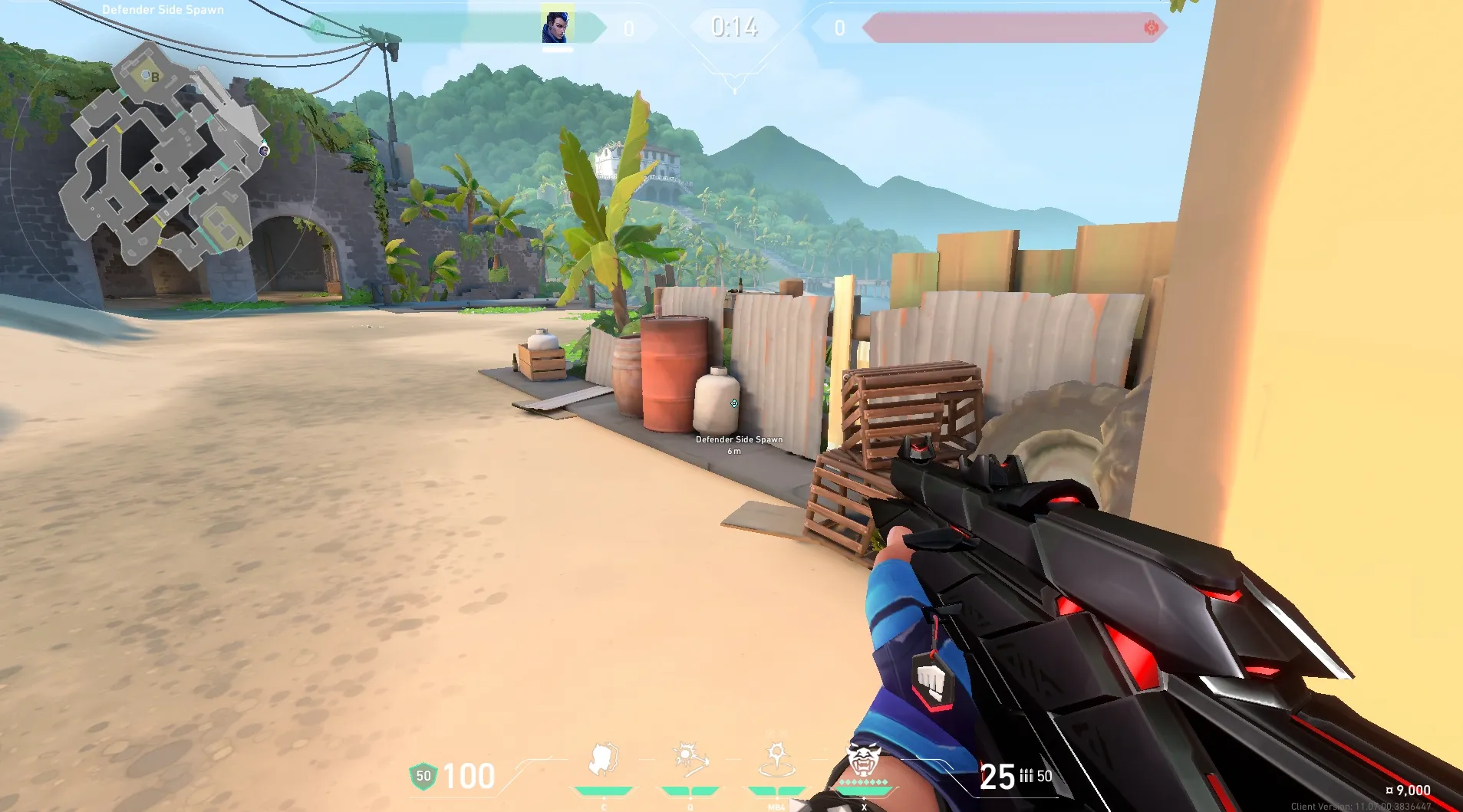 Defender Spawn to B Backsite — Yoru lineup on Breeze