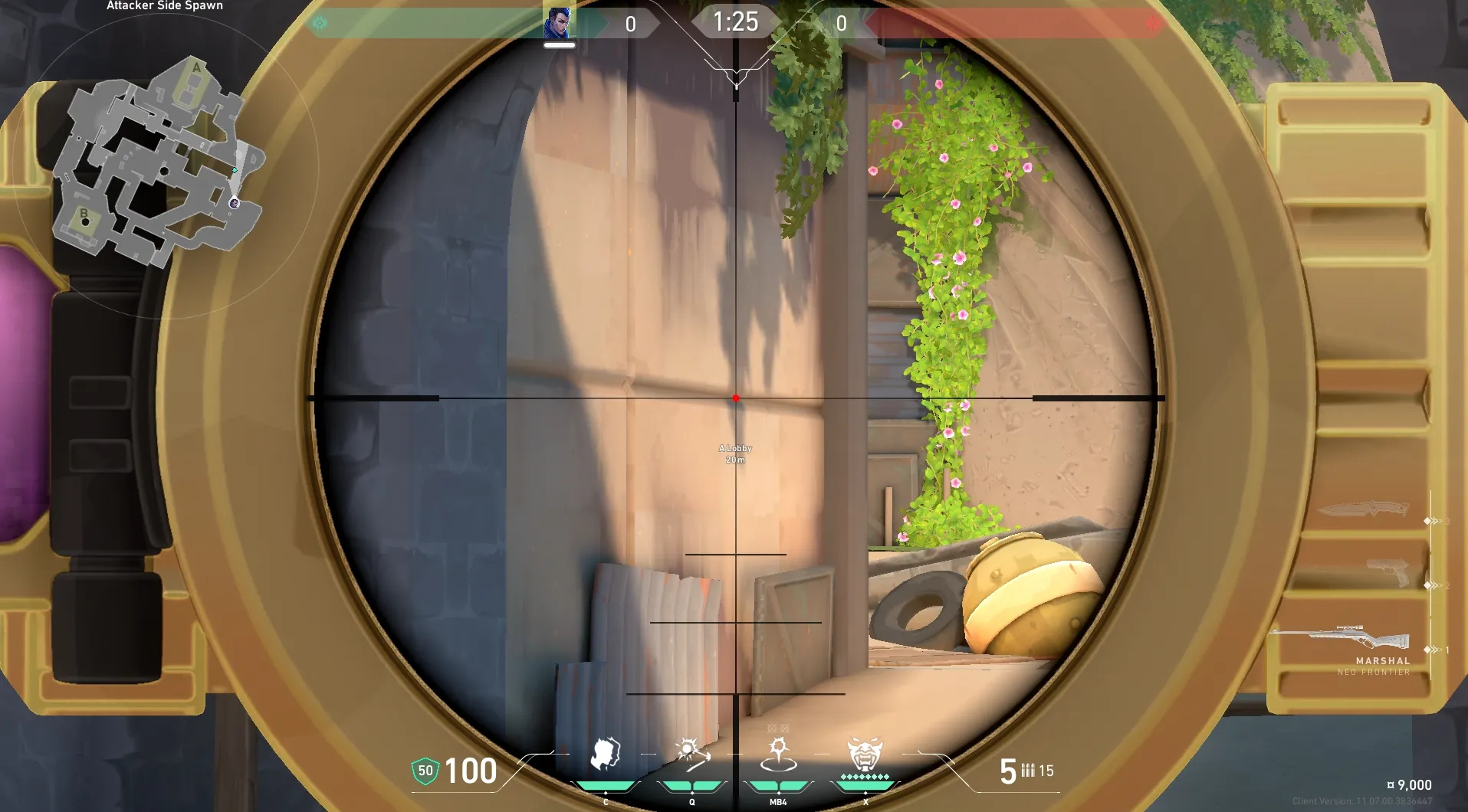 Yoru Gatecrash on Breeze Attack Site A — step 3 of 4: Aim — line up the shot