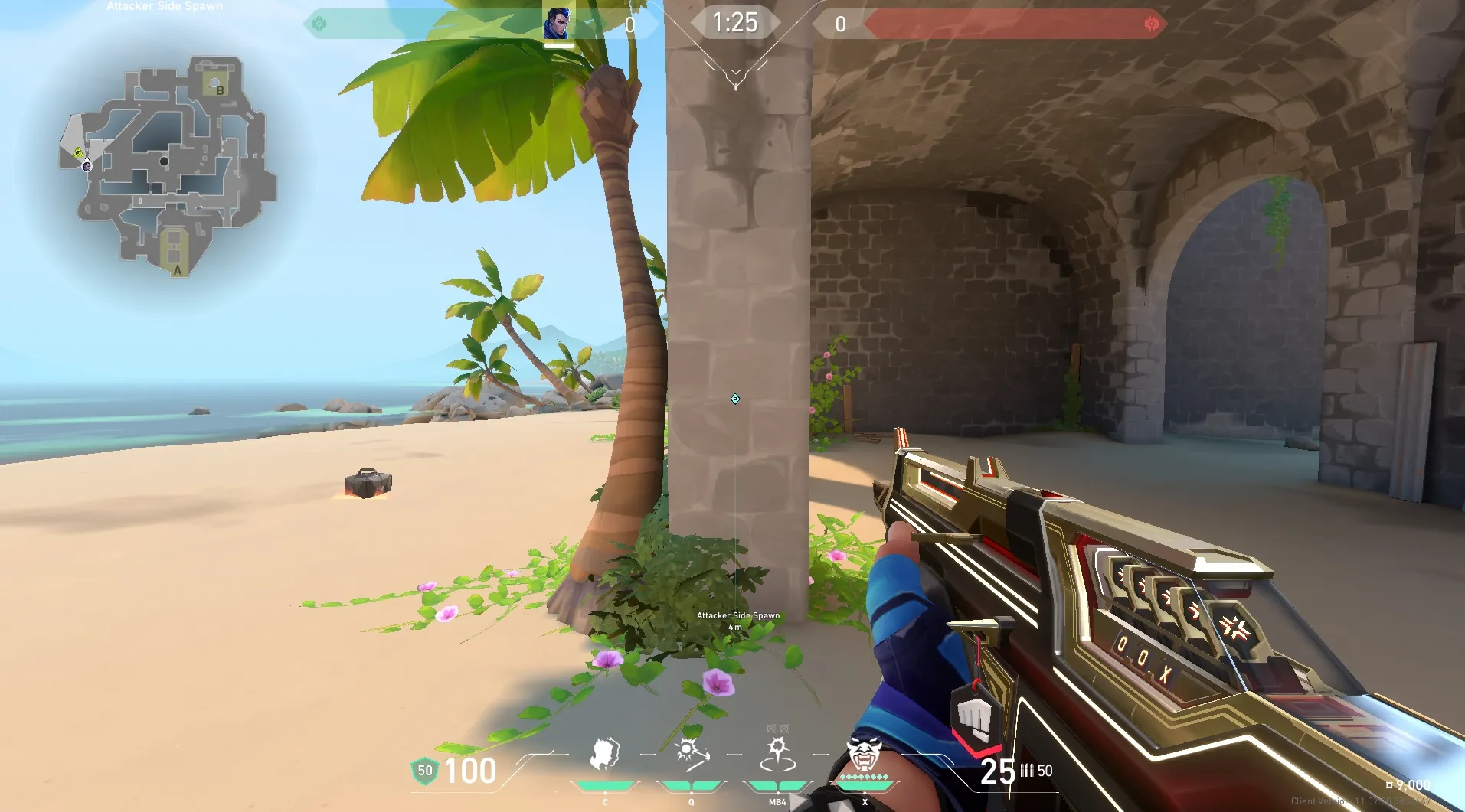 Attacker Spawn to A Site — Yoru lineup on Breeze