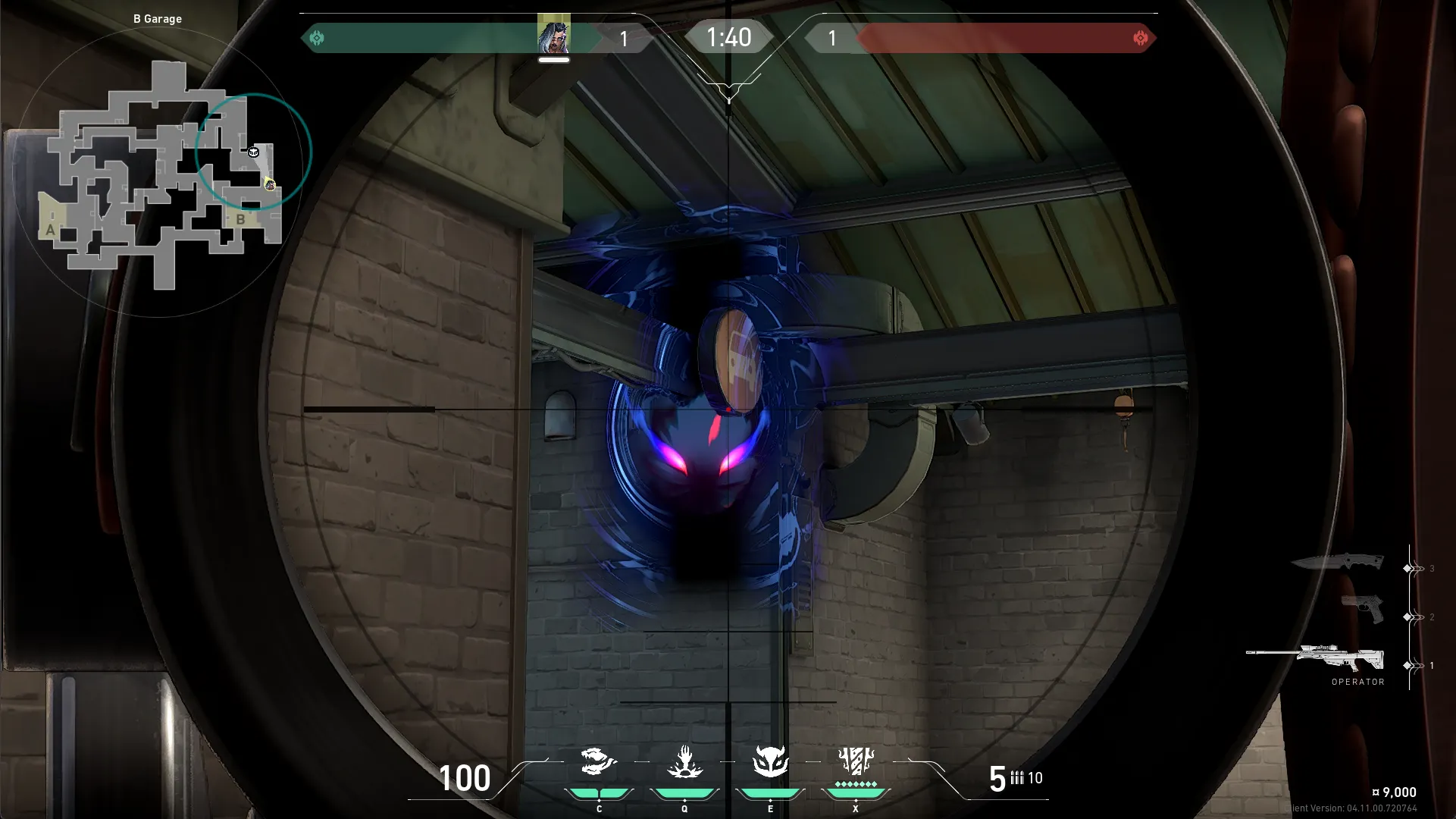 Fade Haunt on Split Defense Site B — step 3 of 4: Aim — line up the shot