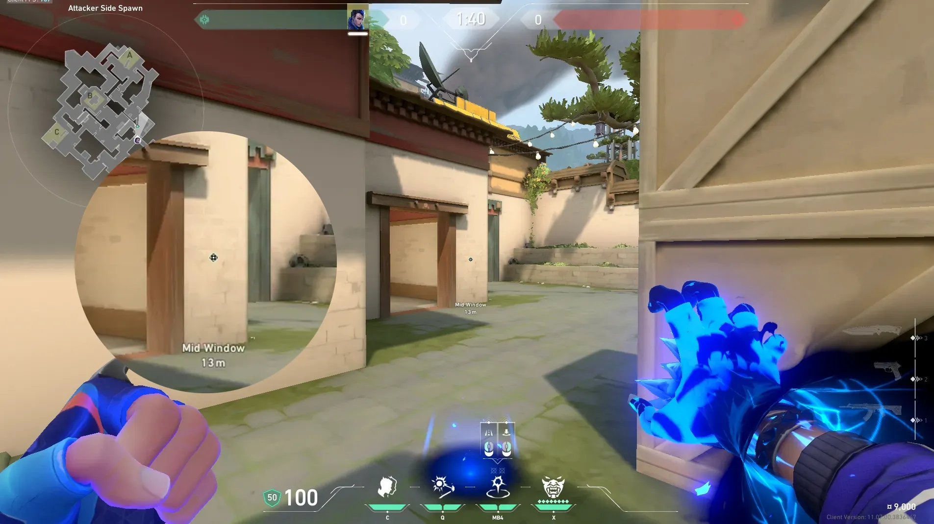 Yoru Gatecrash on Haven Attack Site A — step 2 of 3: Aim — line up the shot