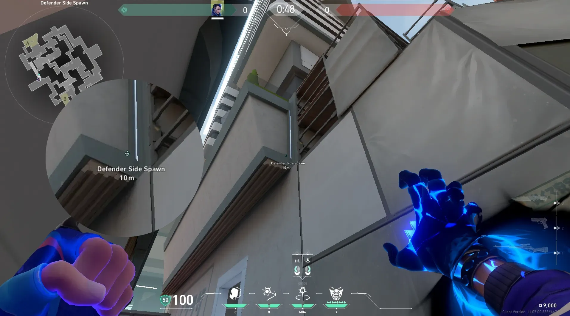 Yoru Gatecrash on Split Defense Site A — step 2 of 4: Aim — line up the shot