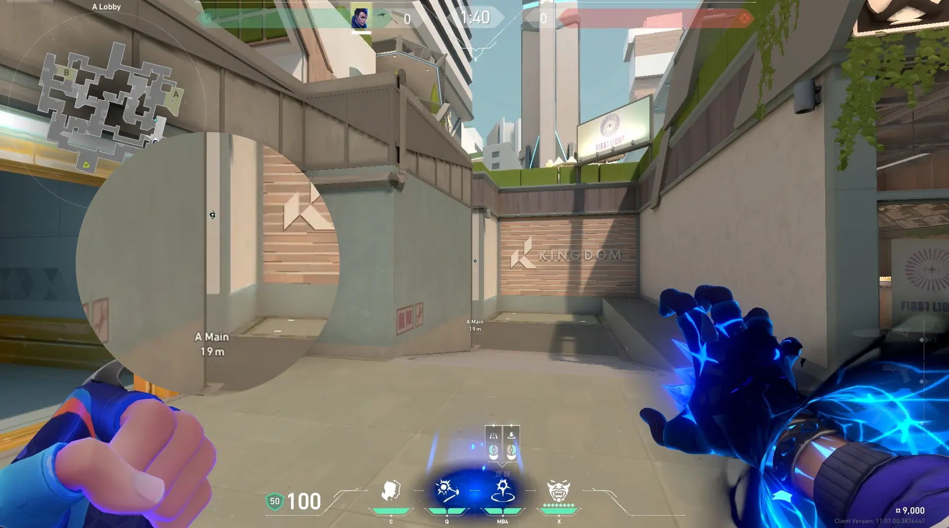 Yoru Gatecrash on Split Attack Site A — step 2 of 3: Aim — line up the shot