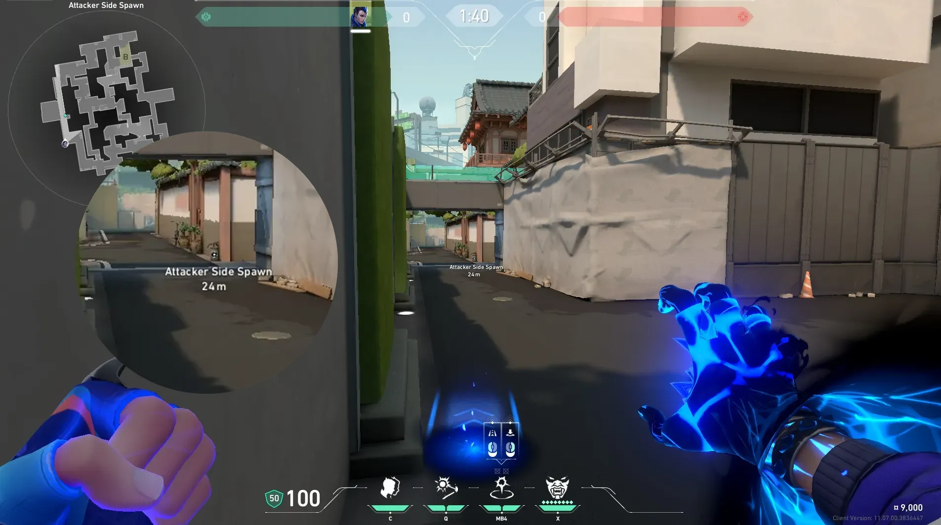 Yoru Gatecrash on Split Attack Site B — step 2 of 4: Aim — line up the shot