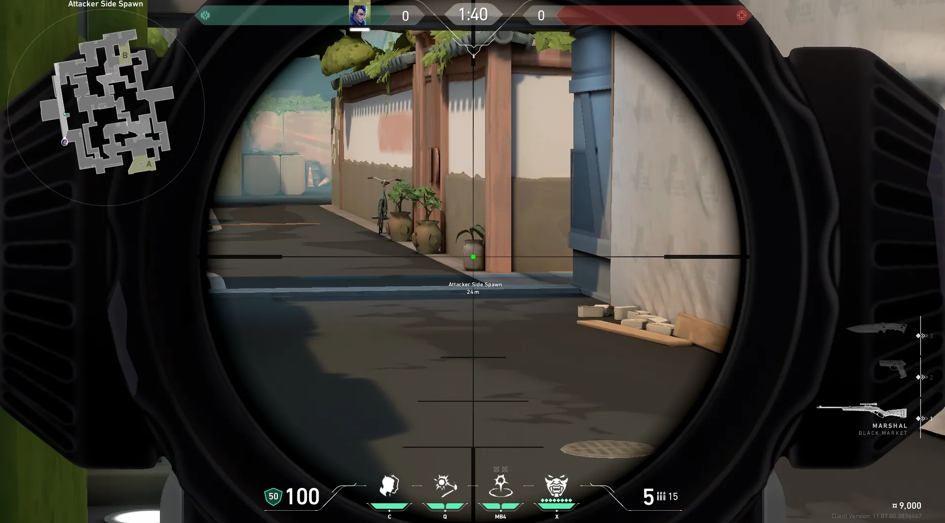 Yoru Gatecrash on Split Attack Site B — step 3 of 4: Aim — line up the shot
