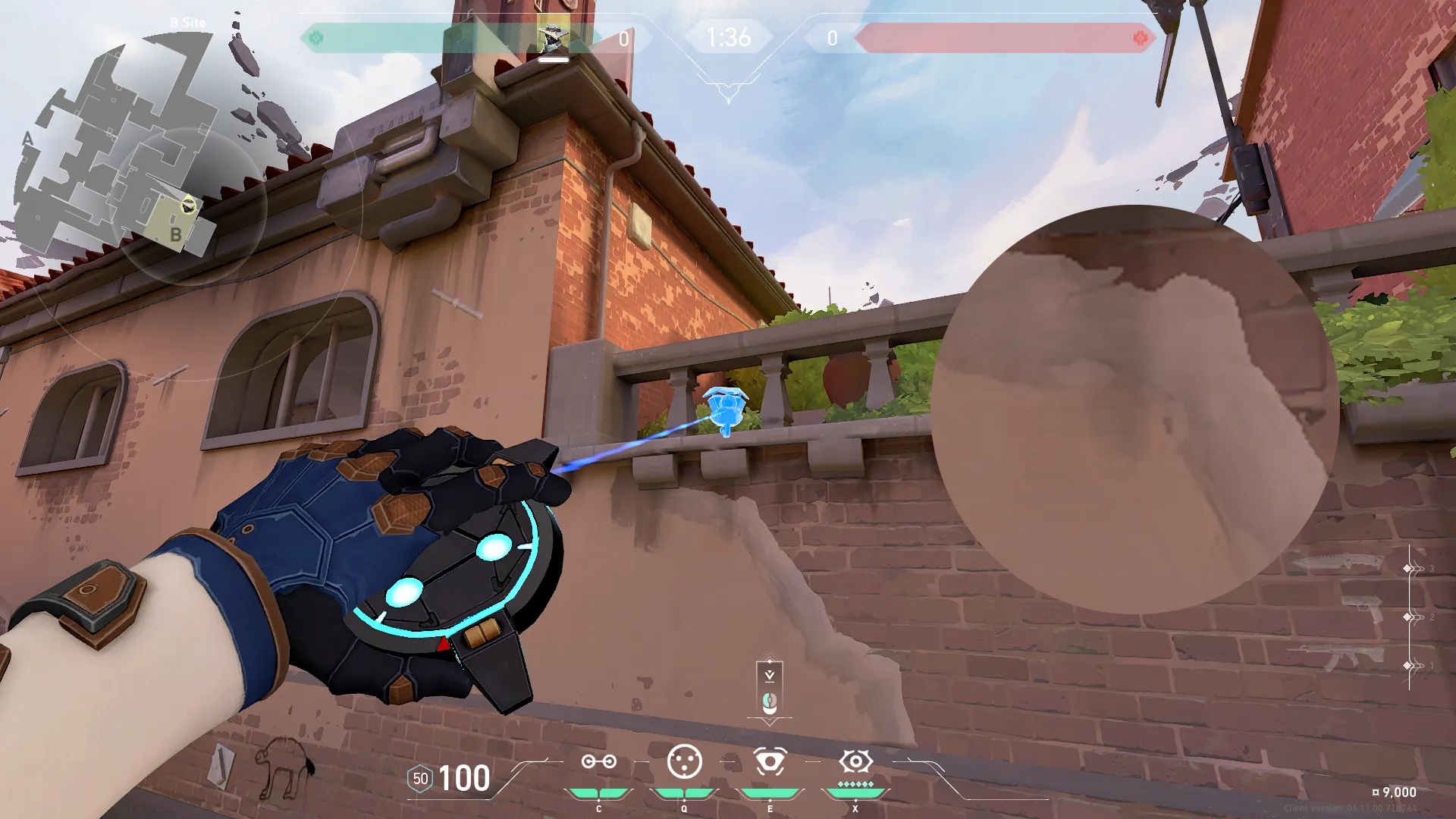 Cypher Spycam on Ascent Defense Site B — step 8 of 9: Aim — line up the shot
