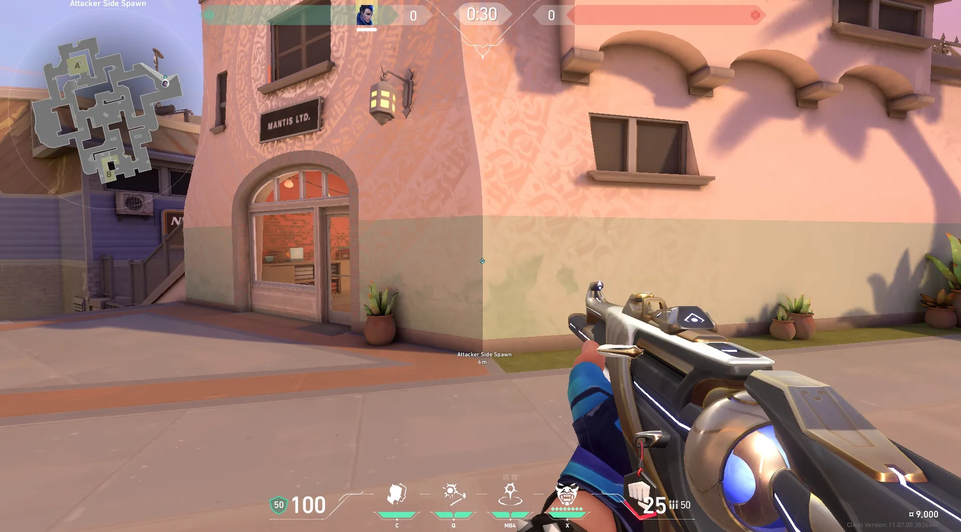 Attacker Spawn to A Elbow #2 — Yoru lineup on Sunset