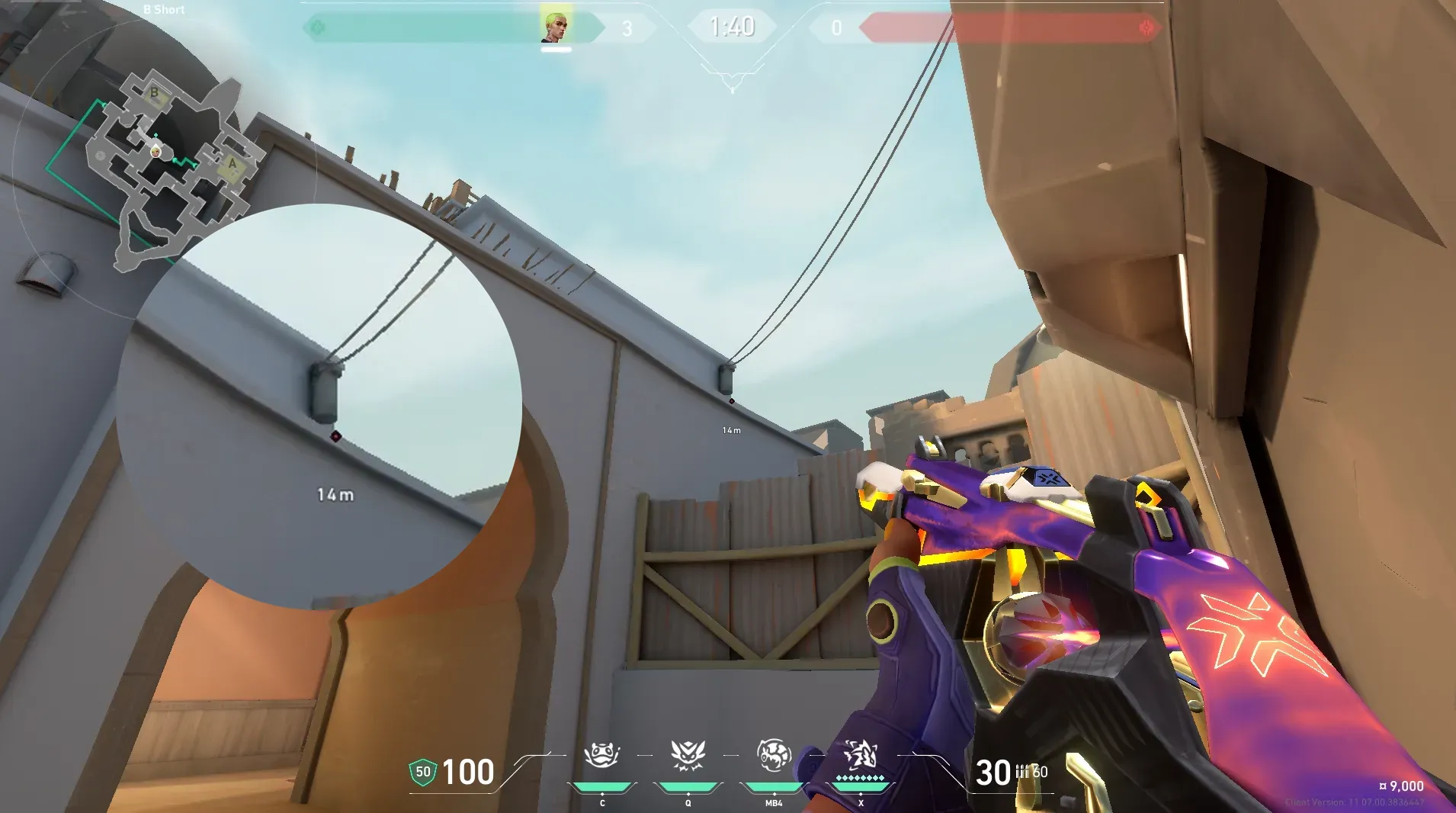 Gekko Mosh Pit on Bind Attack Site B — step 2 of 4: Aim — line up the shot