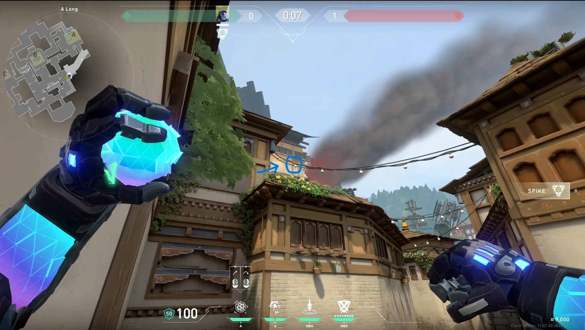 KAY/O Frag_Ment on Haven Attack Site A — step 2 of 3: Aim — line up the shot