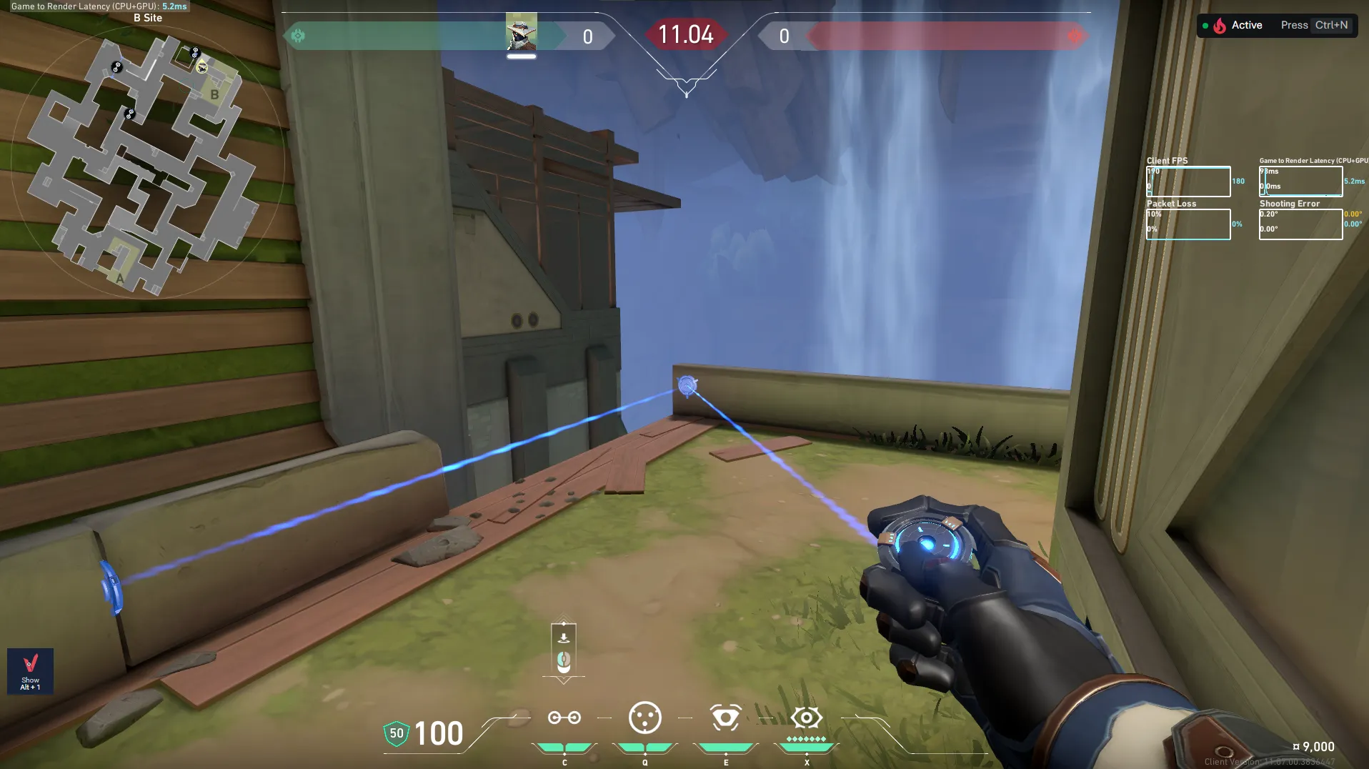 Cypher Trapwire on Abyss Defense Site B — step 3 of 5: Aim — line up the shot