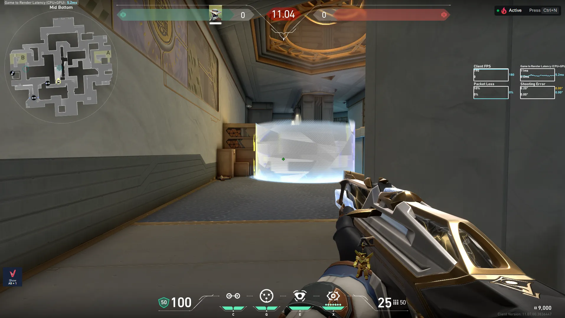 Cypher Cyber Cage on Abyss Attack Mid — step 5 of 8: Aim — line up the shot
