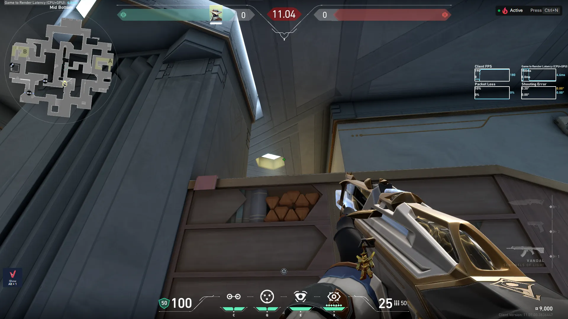 Cypher Cyber Cage on Abyss Attack Mid — step 7 of 8: Aim — line up the shot