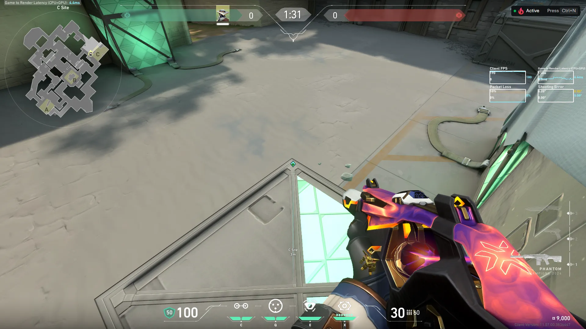 Cypher Spycam on Haven Defense Site C — step 2 of 3: Aim — line up the shot