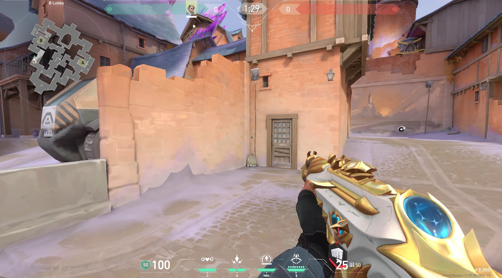 B Lobby to B Site (attack) #2 — Sova lineup on Corrode